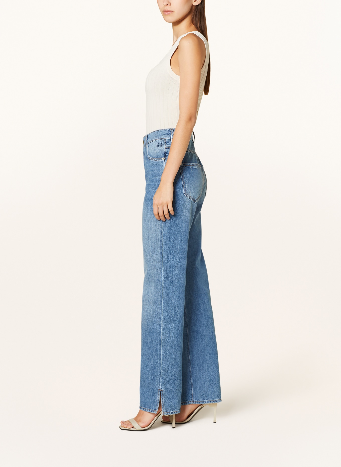 RIANI Straight Jeans, Farbe: 410 bleached blue scratched (Bild 4)
