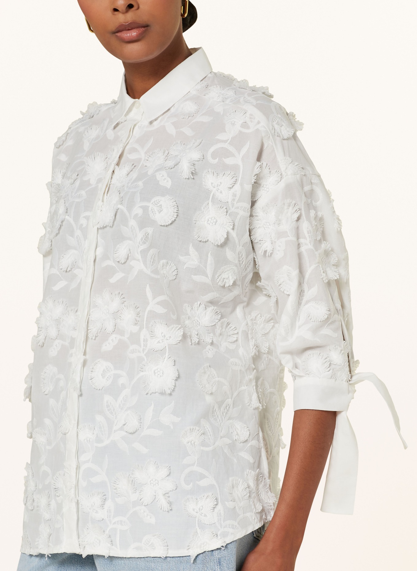 RIANI Shirt blouse with 3/4 sleeves, Color: WHITE (Image 4)