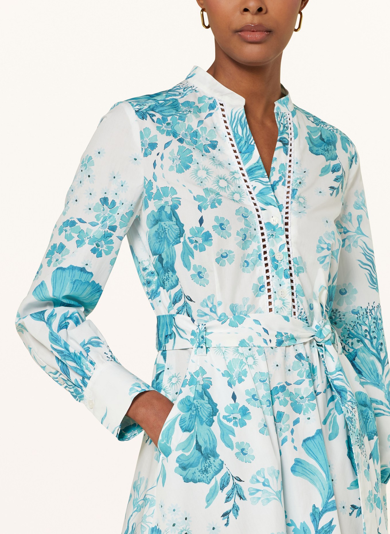 RIANI Dress, Color: WHITE/ TURQUOISE (Image 4)