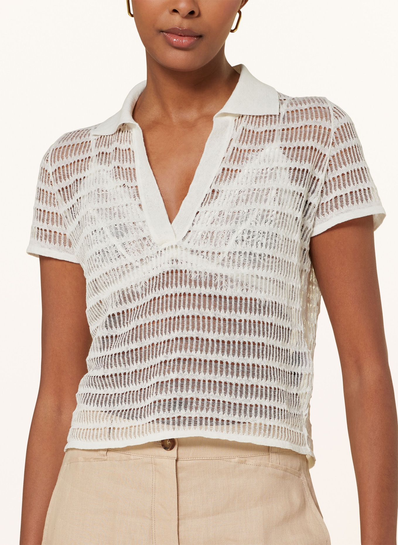 RIANI Strick-Poloshirt, Farbe: CREME (Bild 4)