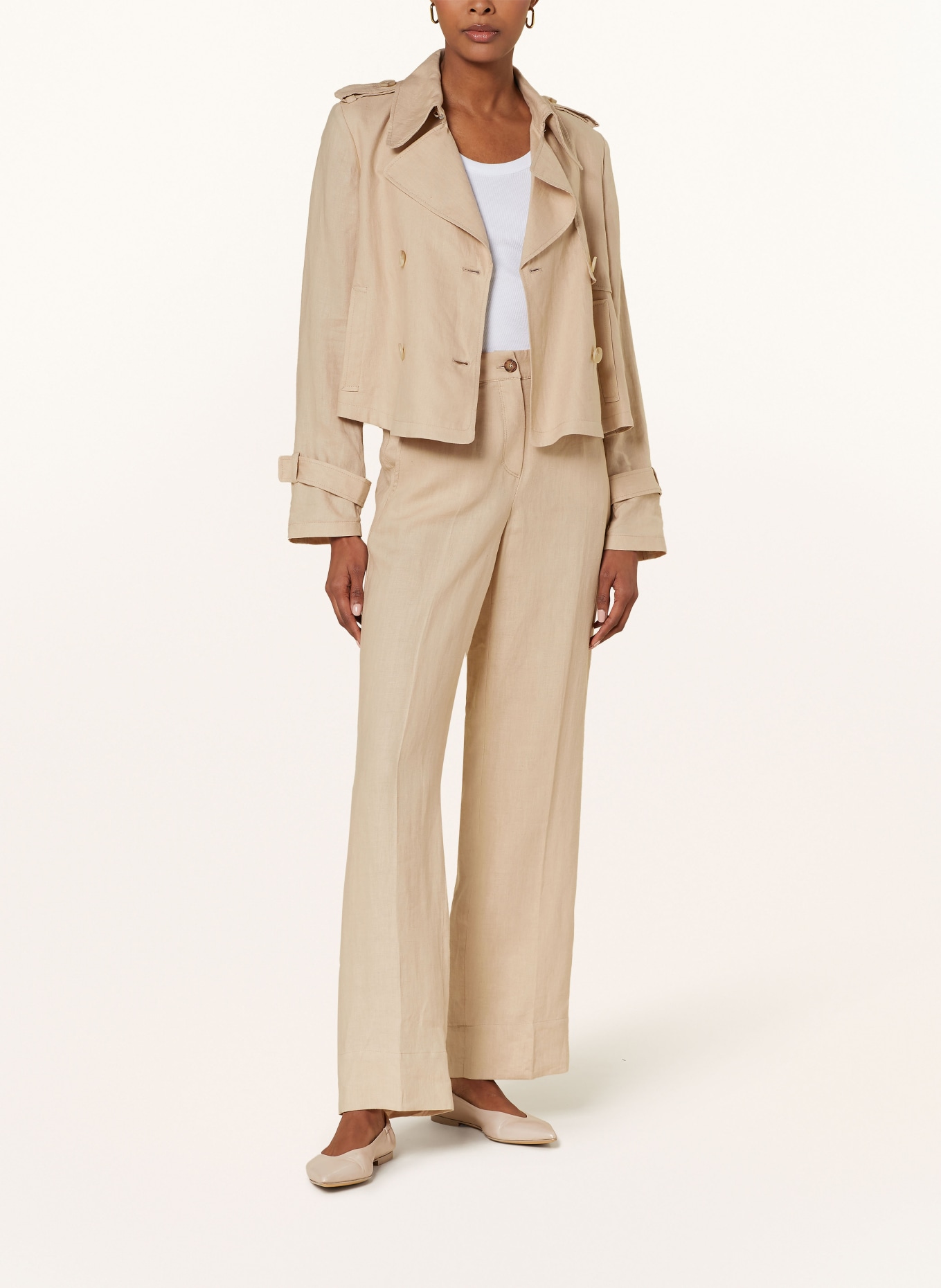 RIANI Linen pea coat, Color: BEIGE (Image 2)