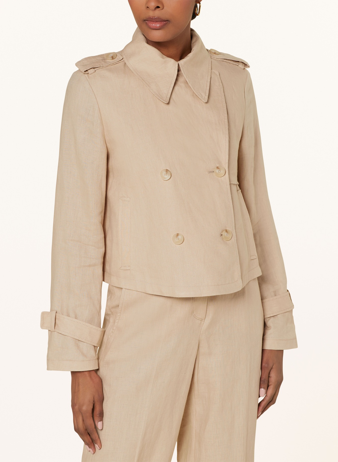 RIANI Linen pea coat, Color: BEIGE (Image 4)