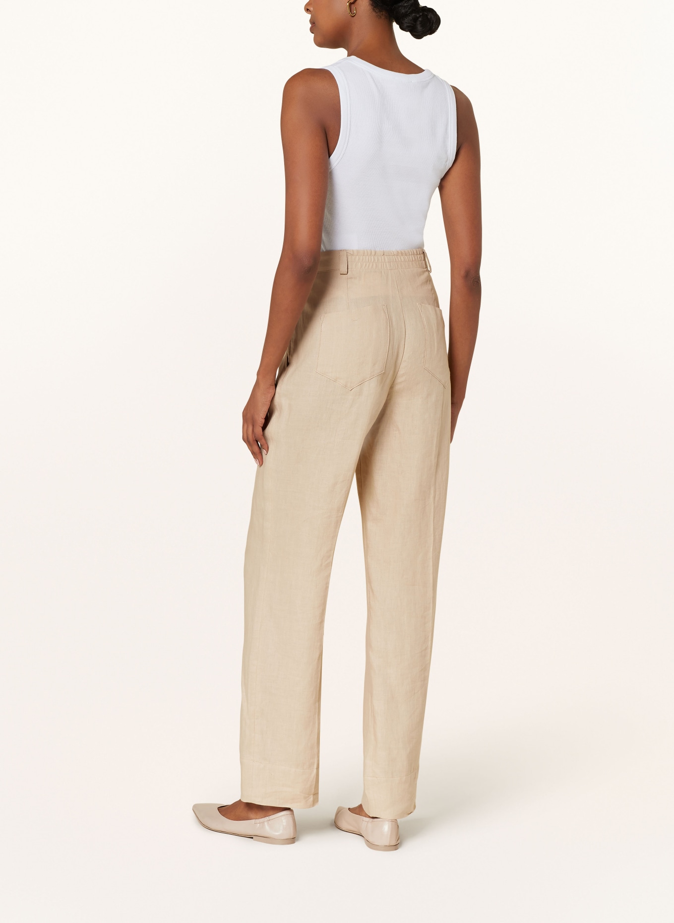 RIANI Wide leg trousers made of linen, Color: BEIGE (Image 3)