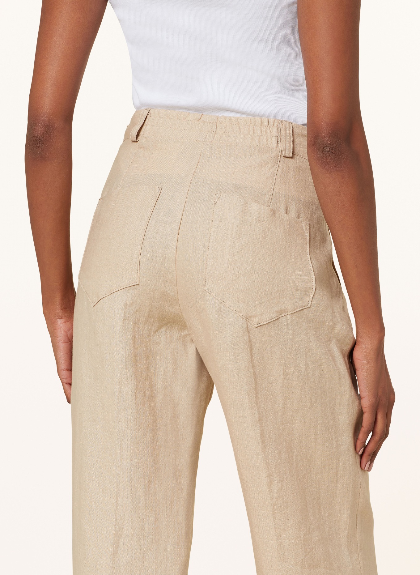 RIANI Wide leg trousers made of linen, Color: BEIGE (Image 5)
