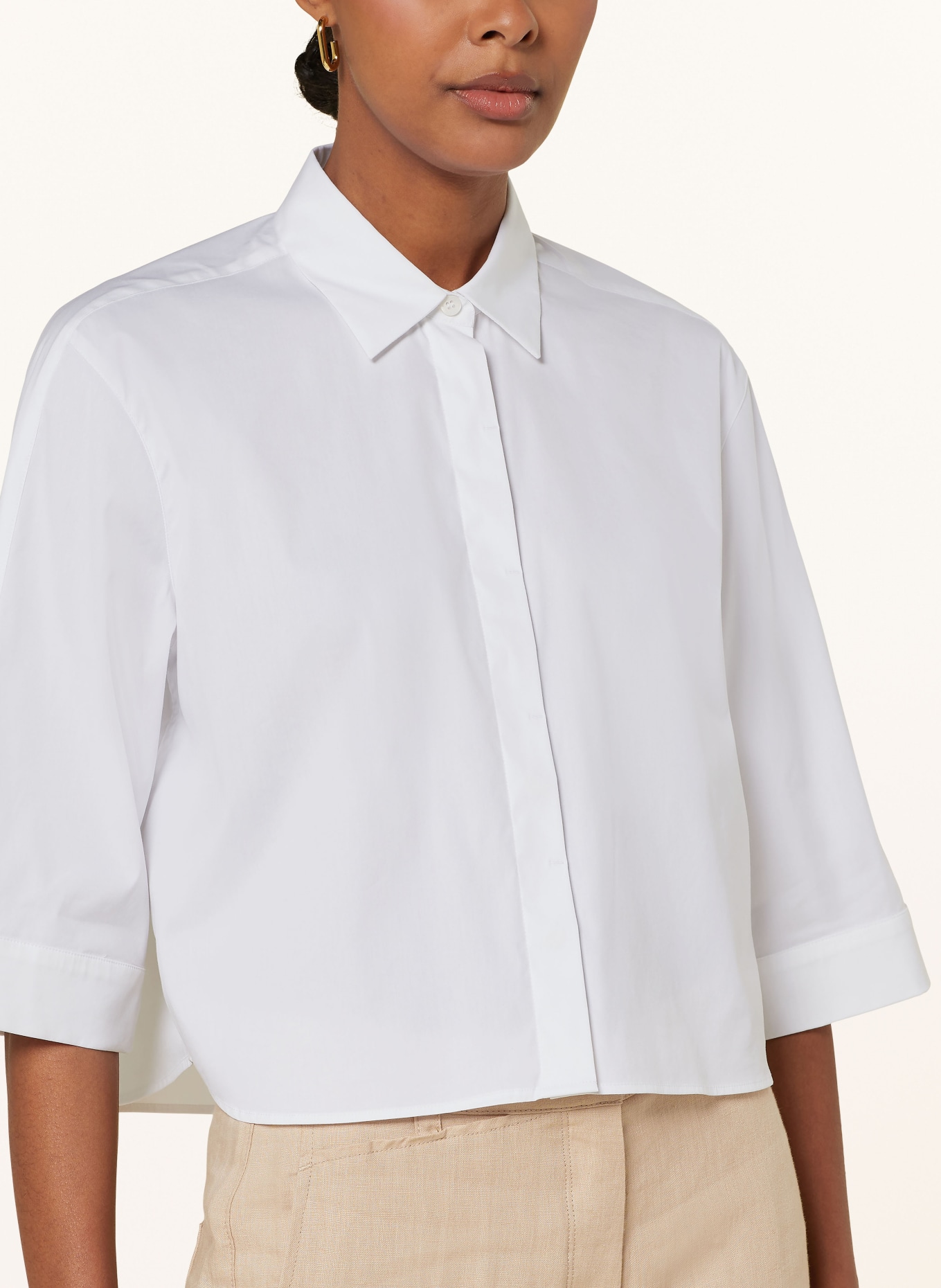RIANI Cropped shirt blouse with 3/4 sleeves, Color: WHITE (Image 4)