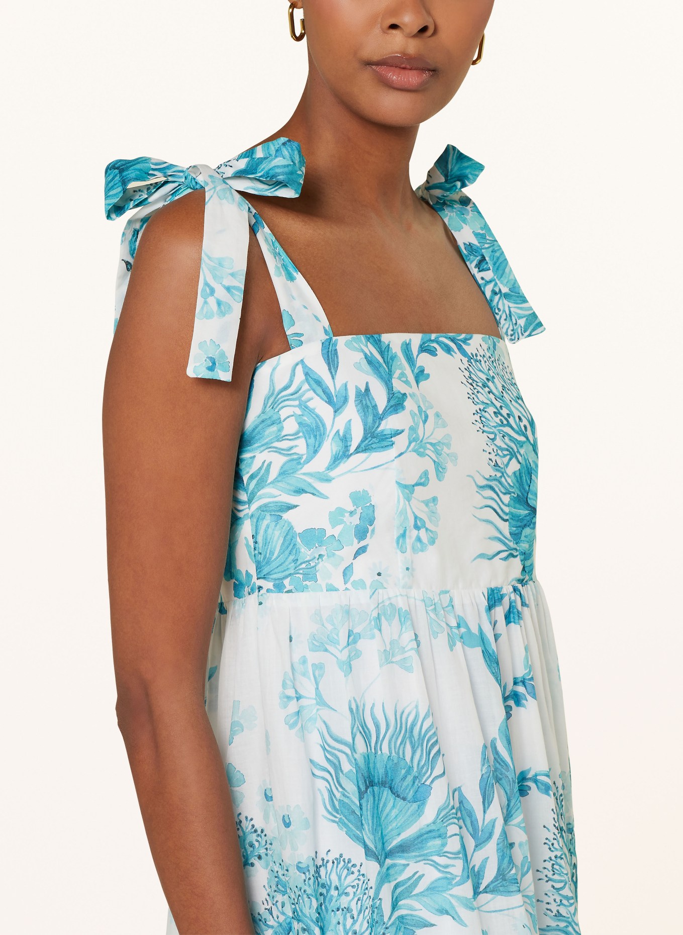 RIANI Dress, Color: WHITE/ TURQUOISE (Image 4)