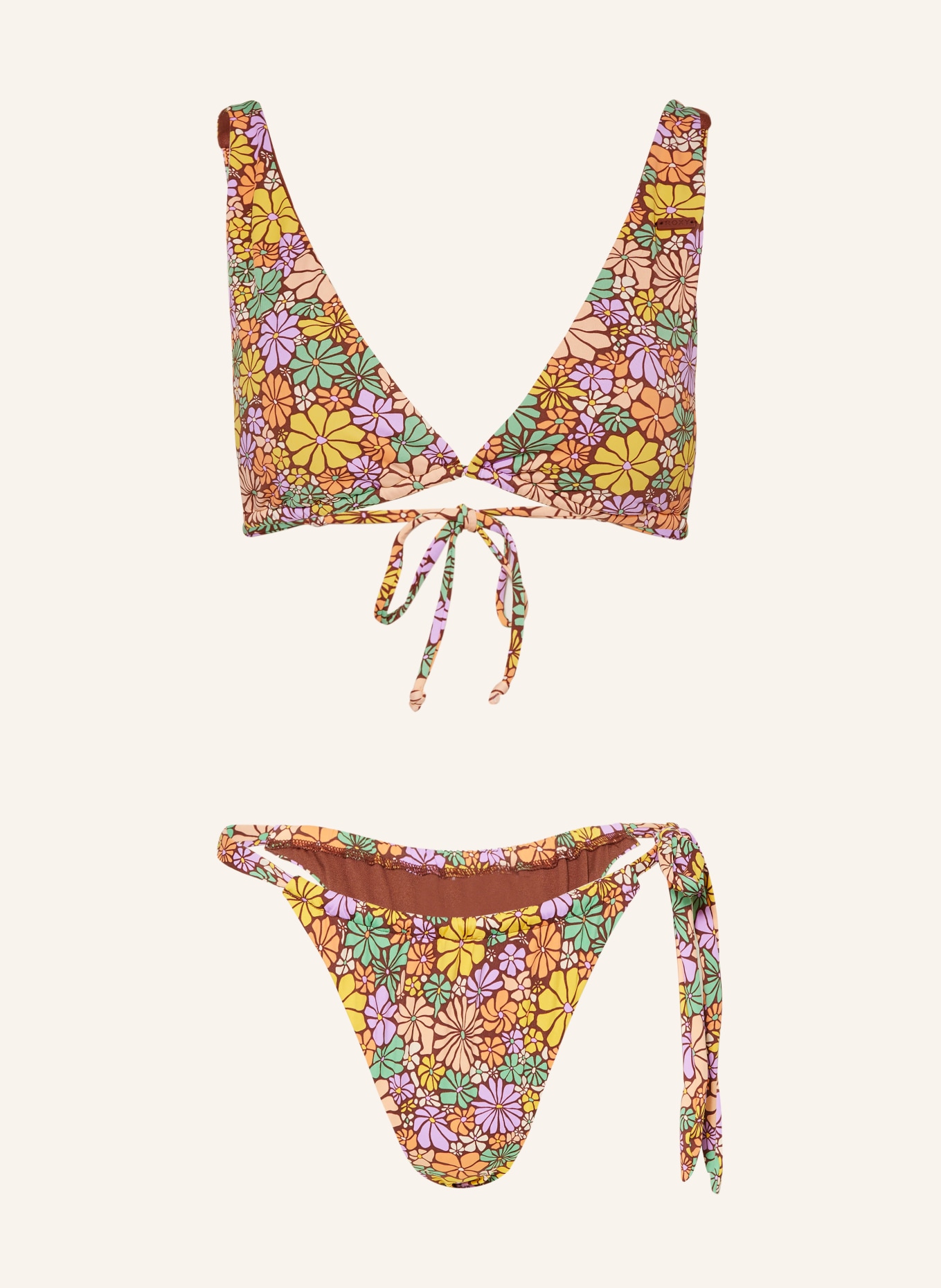 ROXY Bralette bikini ALL ABOUT SOL, Color: BROWN/ YELLOW/ GREEN (Image 1)