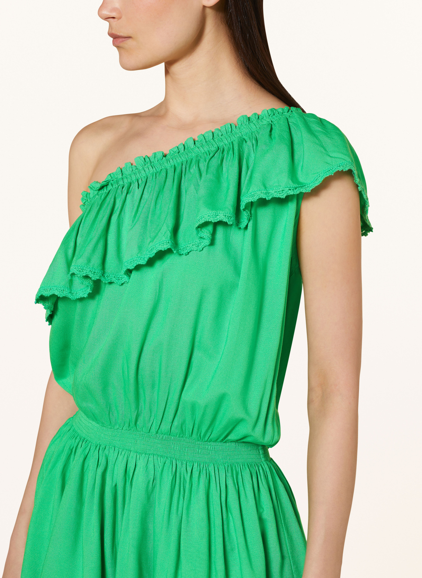 MELISSA ODABASH One-shoulder dress DEBBIE with ruffles, Color: GREEN (Image 4)