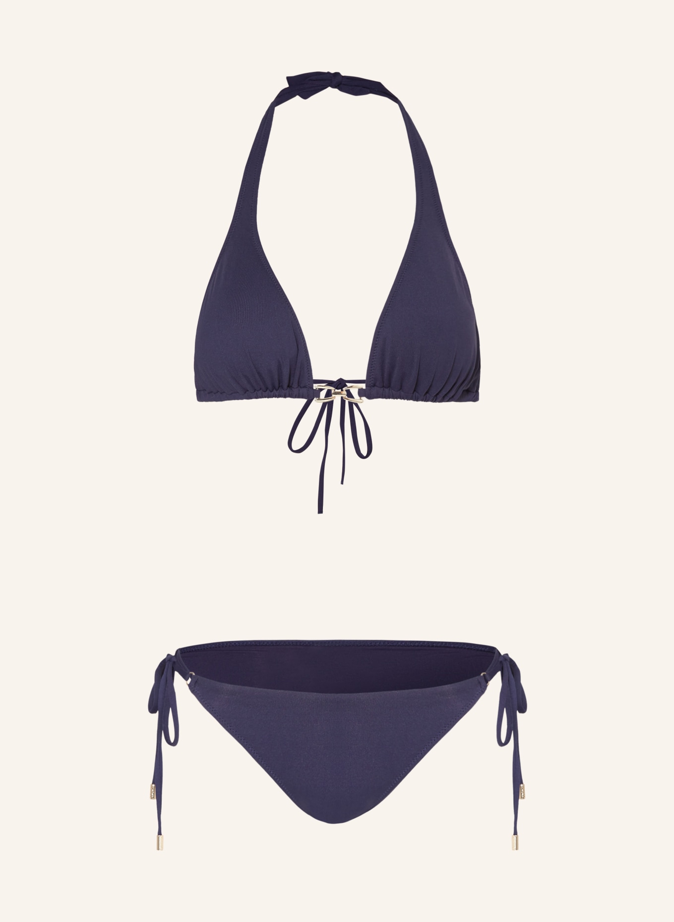 MELISSA ODABASH Halter neck bikini ANTIBES with UV protection 50, Color: DARK BLUE (Image 1)