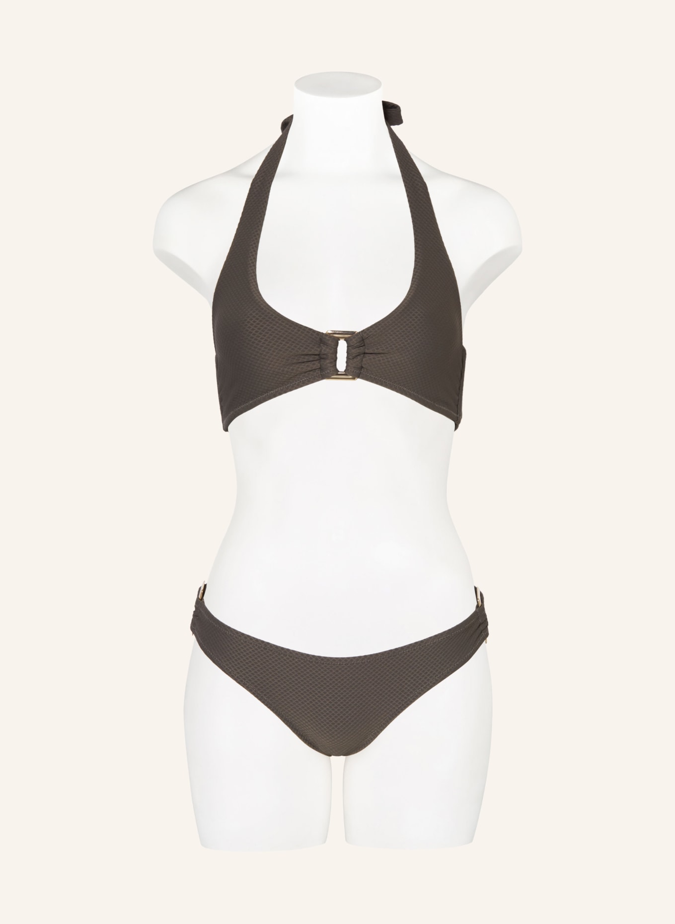 heidi klein Halter neck bikini top CORE, Color: OLIVE (Image 2)