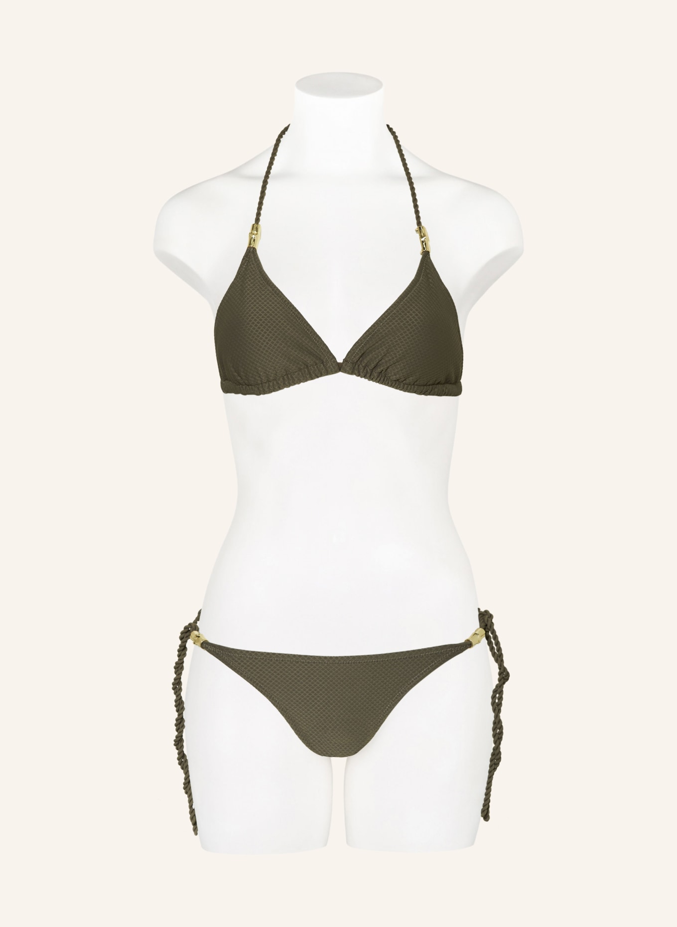 heidi klein Triangle bikini top CORE, Color: OLIVE (Image 2)