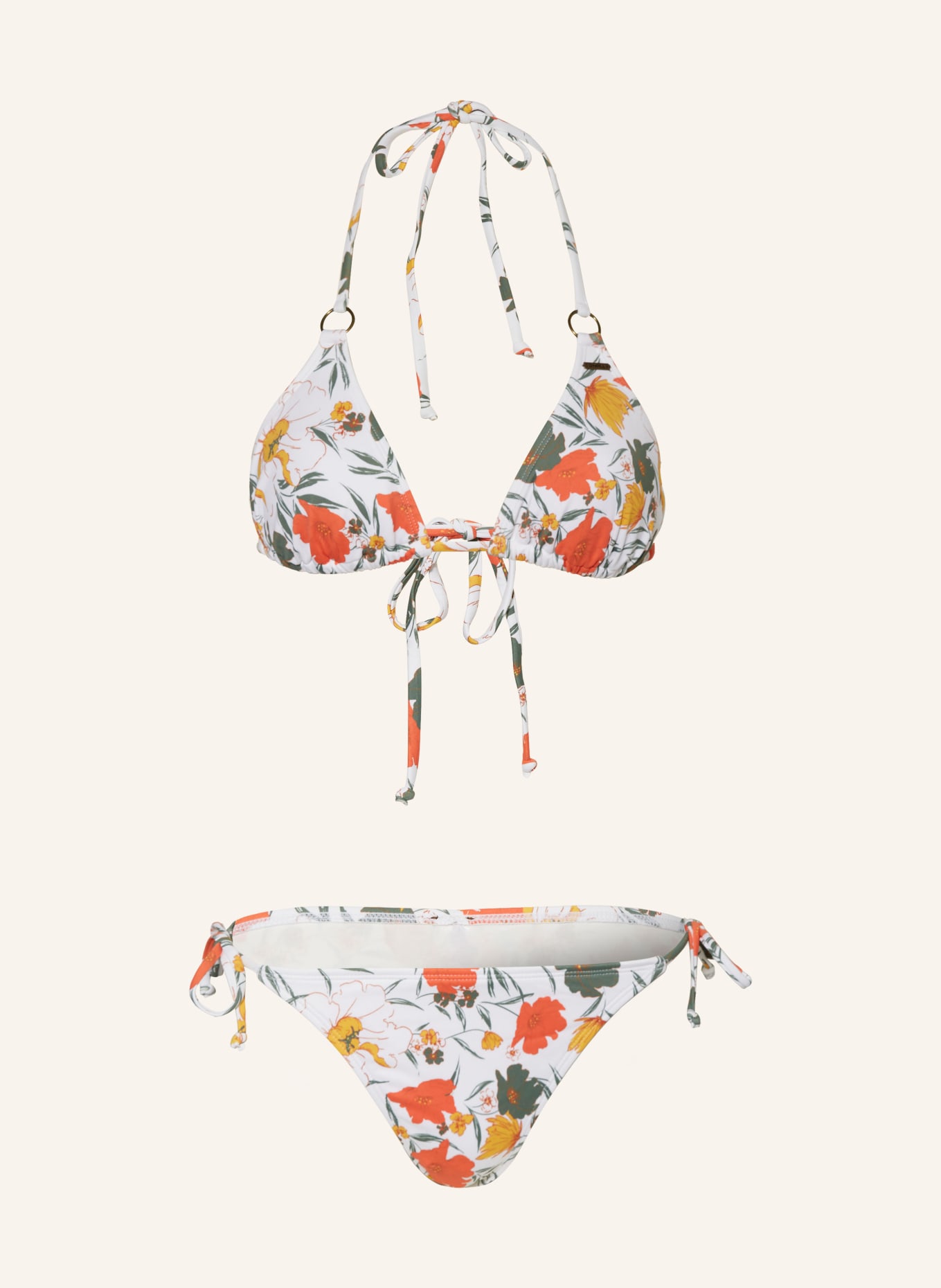 O'NEILL Triangle bikini CAPRI BONDEY, Color: WHITE/ ORANGE/ KHAKI (Image 1)