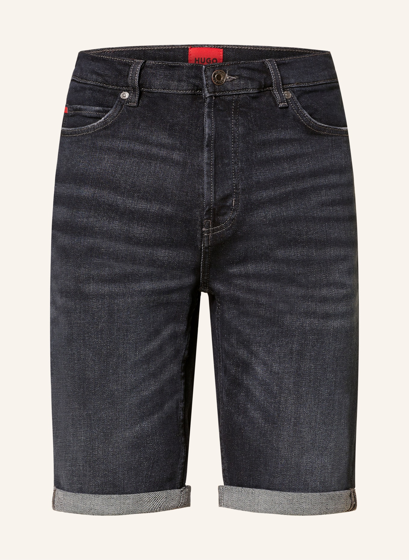HUGO Szorty jeansowe HUGO tapered fit, Kolor: 010 CHARCOAL (Obrazek 1)