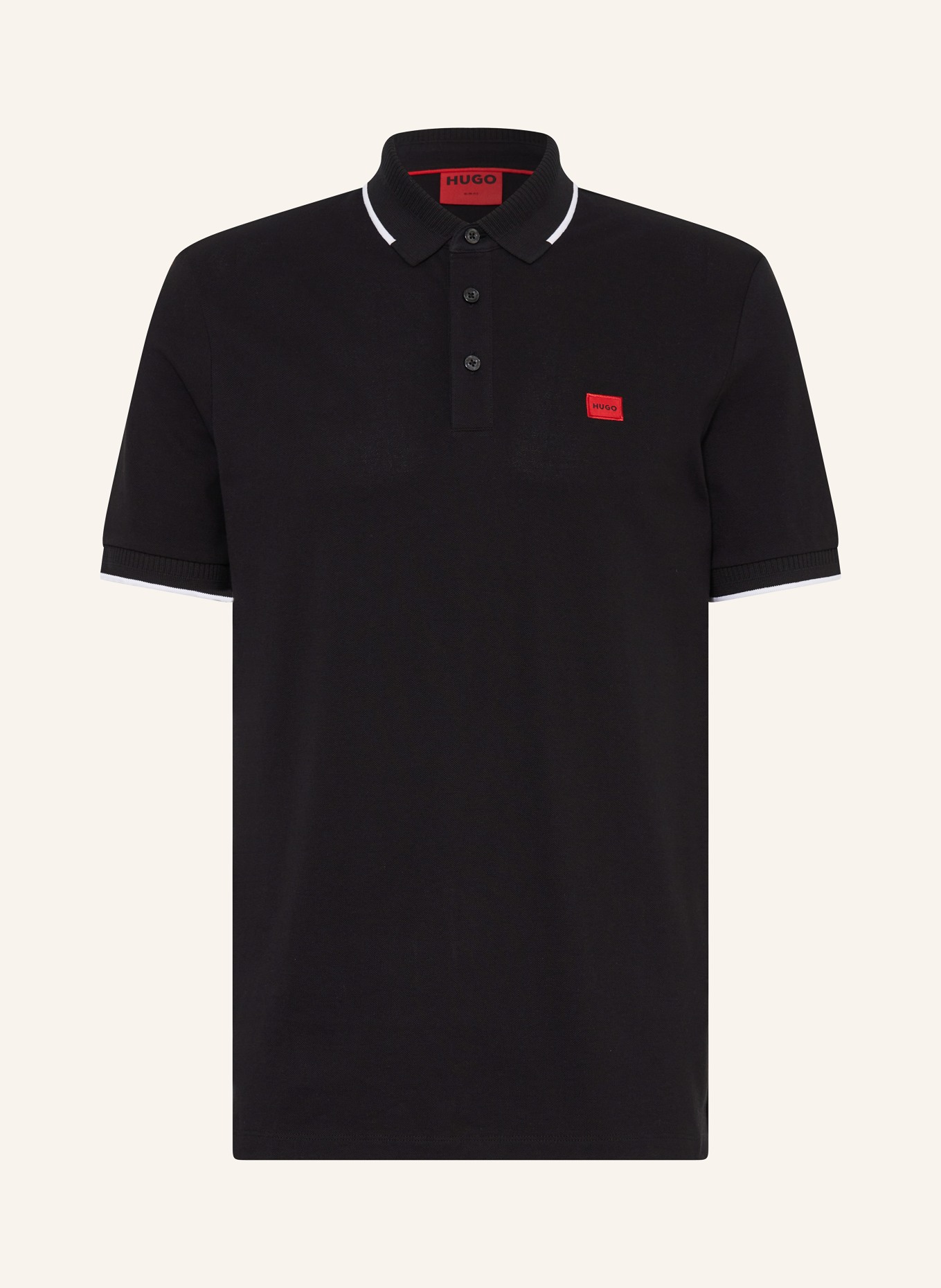 HUGO Koszulka polo z piki DERESINO slim fit: CZARNY