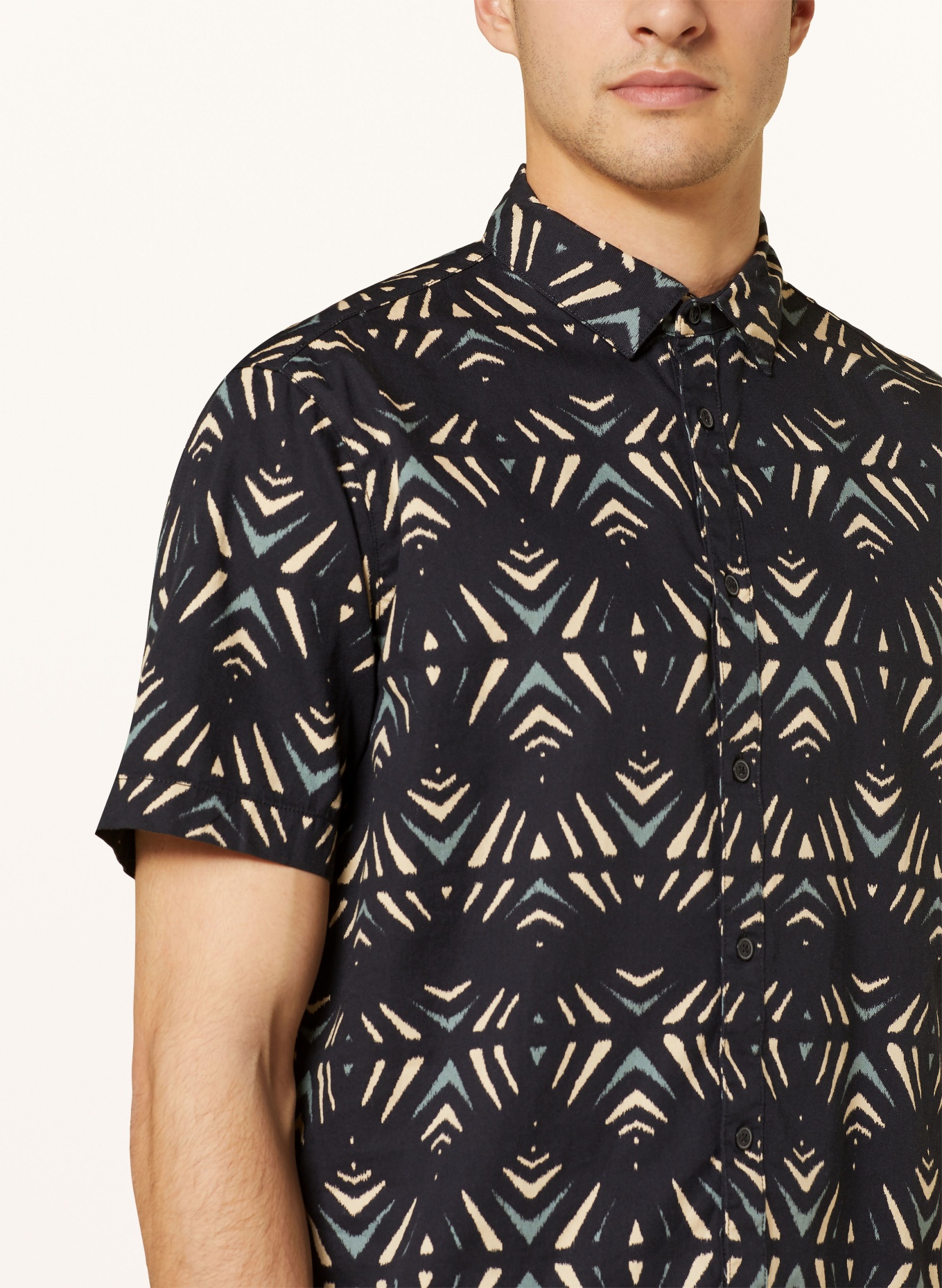 O'NEILL Short sleeve shirt MIX & MATCH regular fit, Color: BLACK/ CREAM (Image 4)