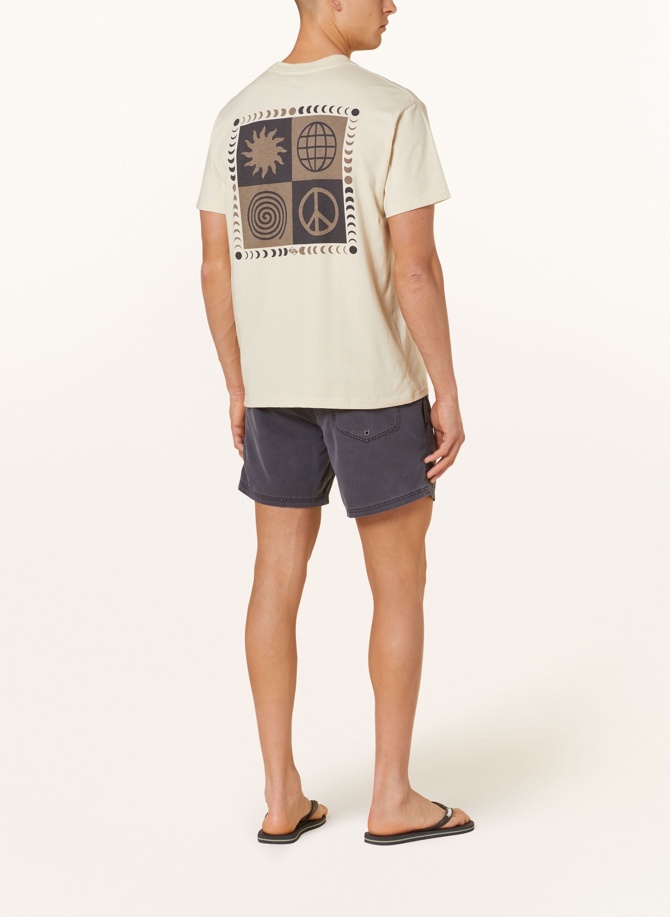 QUIKSILVER T-shirt PEACE PHASE, Color: BEIGE/ BLACK/ BROWN (Image 2)