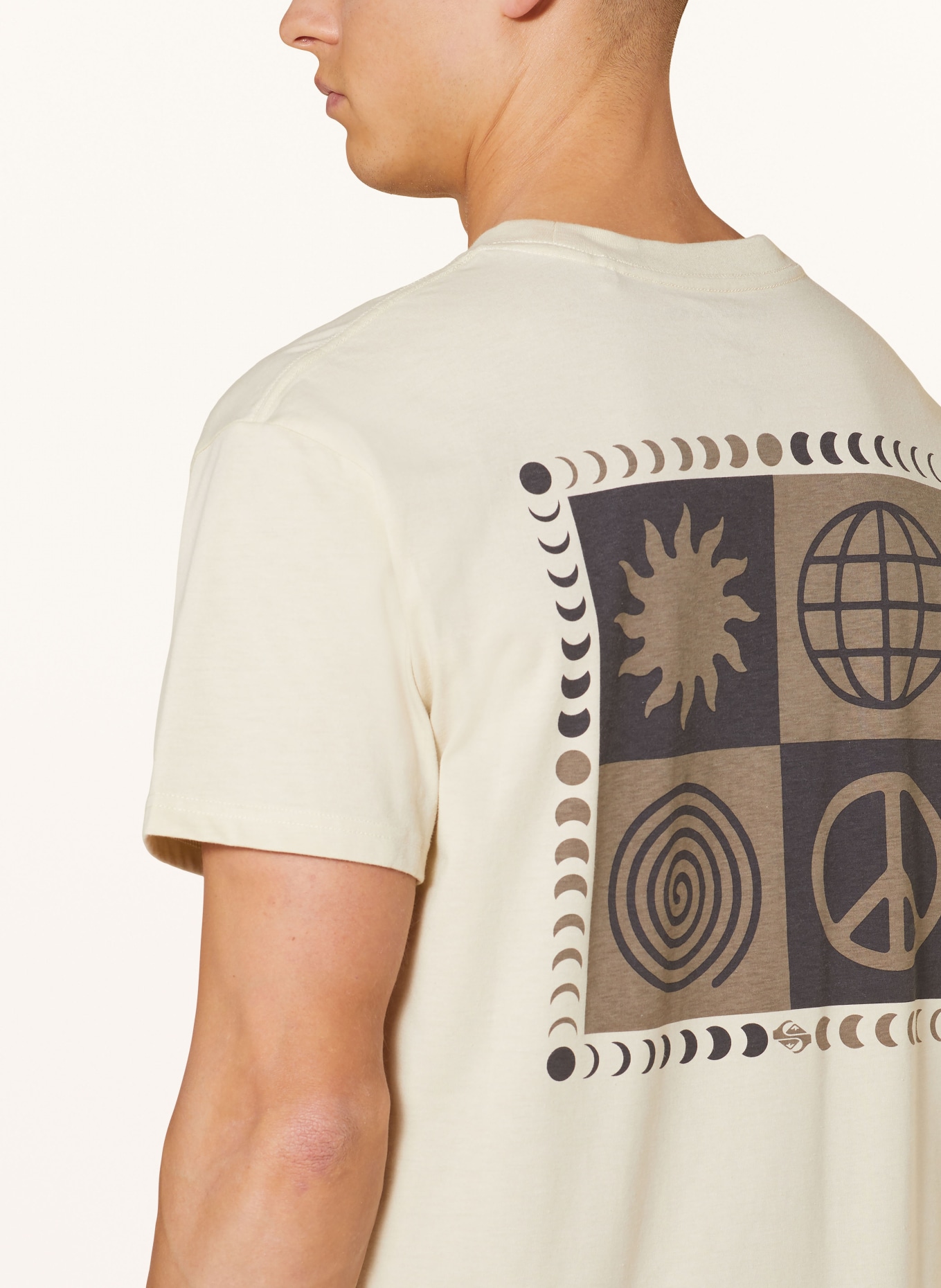 QUIKSILVER T-shirt PEACE PHASE, Color: BEIGE/ BLACK/ BROWN (Image 4)