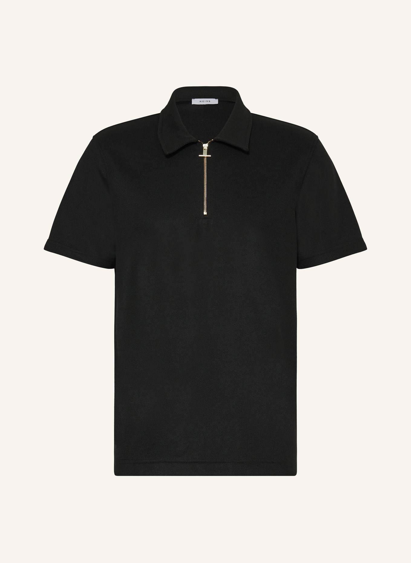 REISS Piqué polo shirt FLOYD, Color: BLACK (Image 1)