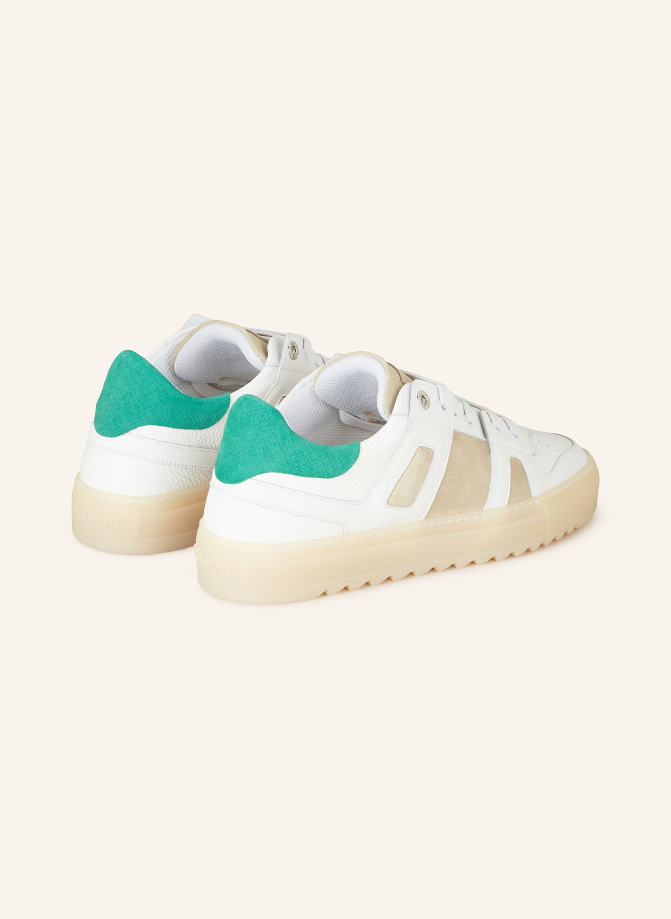MASON GARMENTS Sneakers BARI, Color: WHITE/ GREEN/ BEIGE (Image 2)
