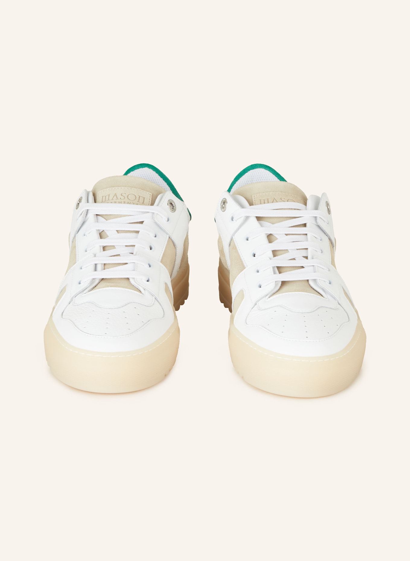 MASON GARMENTS Sneakers BARI, Color: WHITE/ GREEN/ BEIGE (Image 3)