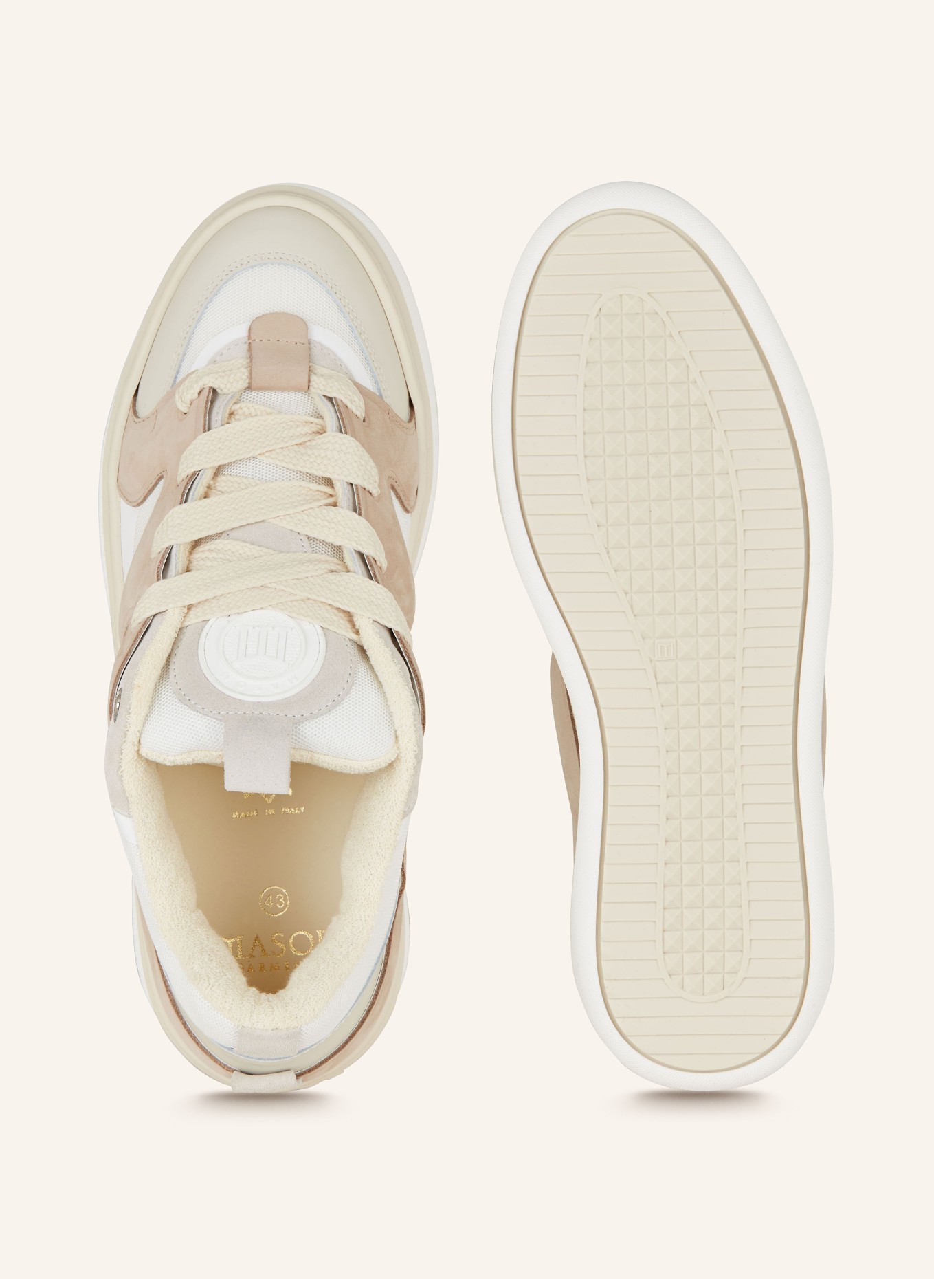 MASON GARMENTS Sneakers VENICE, Color: WHITE/ LIGHT GRAY/ LIGHT BROWN (Image 5)