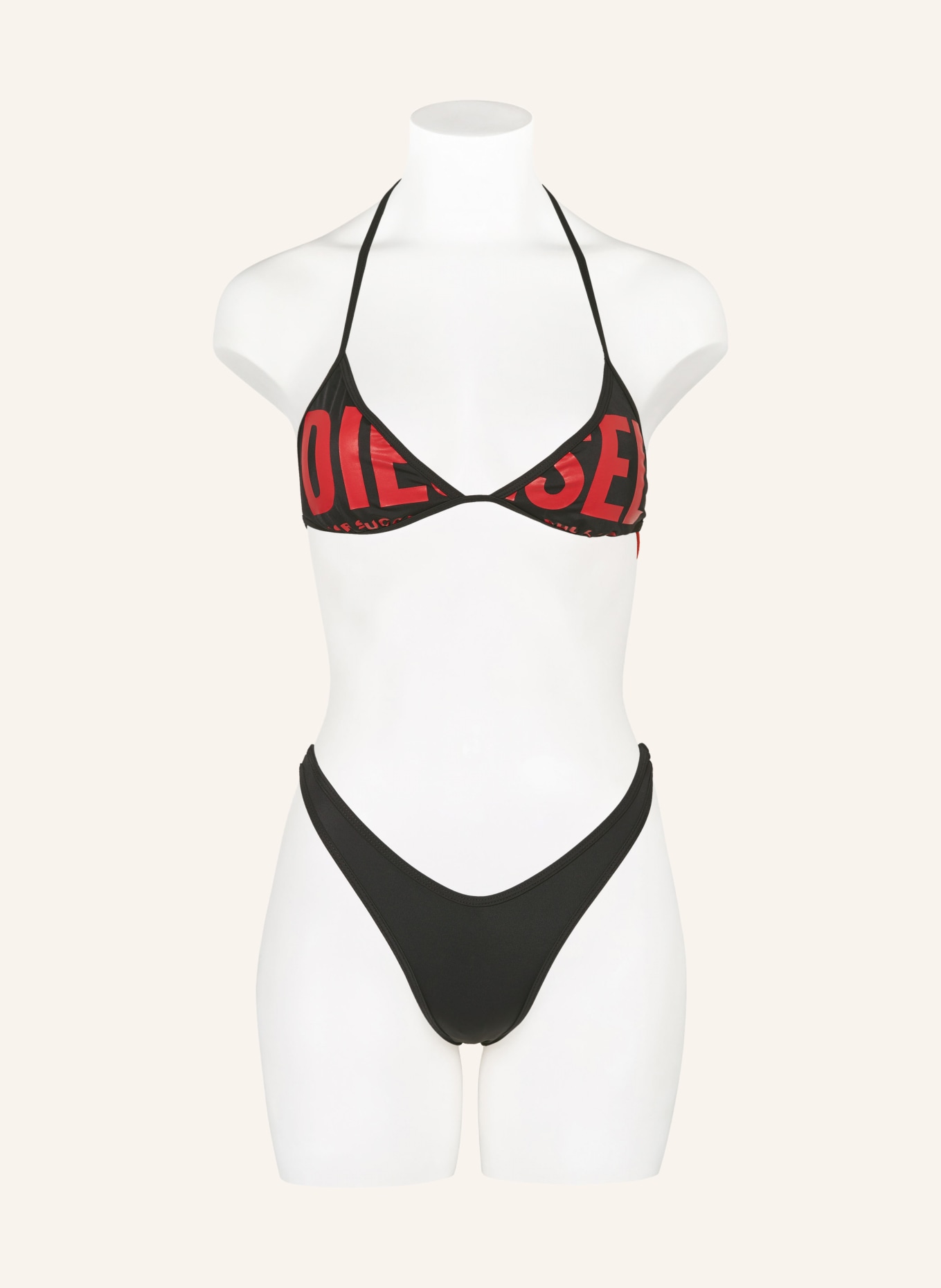 DIESEL Brazilian bikini bottoms BFPN-PUNCHY-X, Color: BLACK/ RED (Image 2)