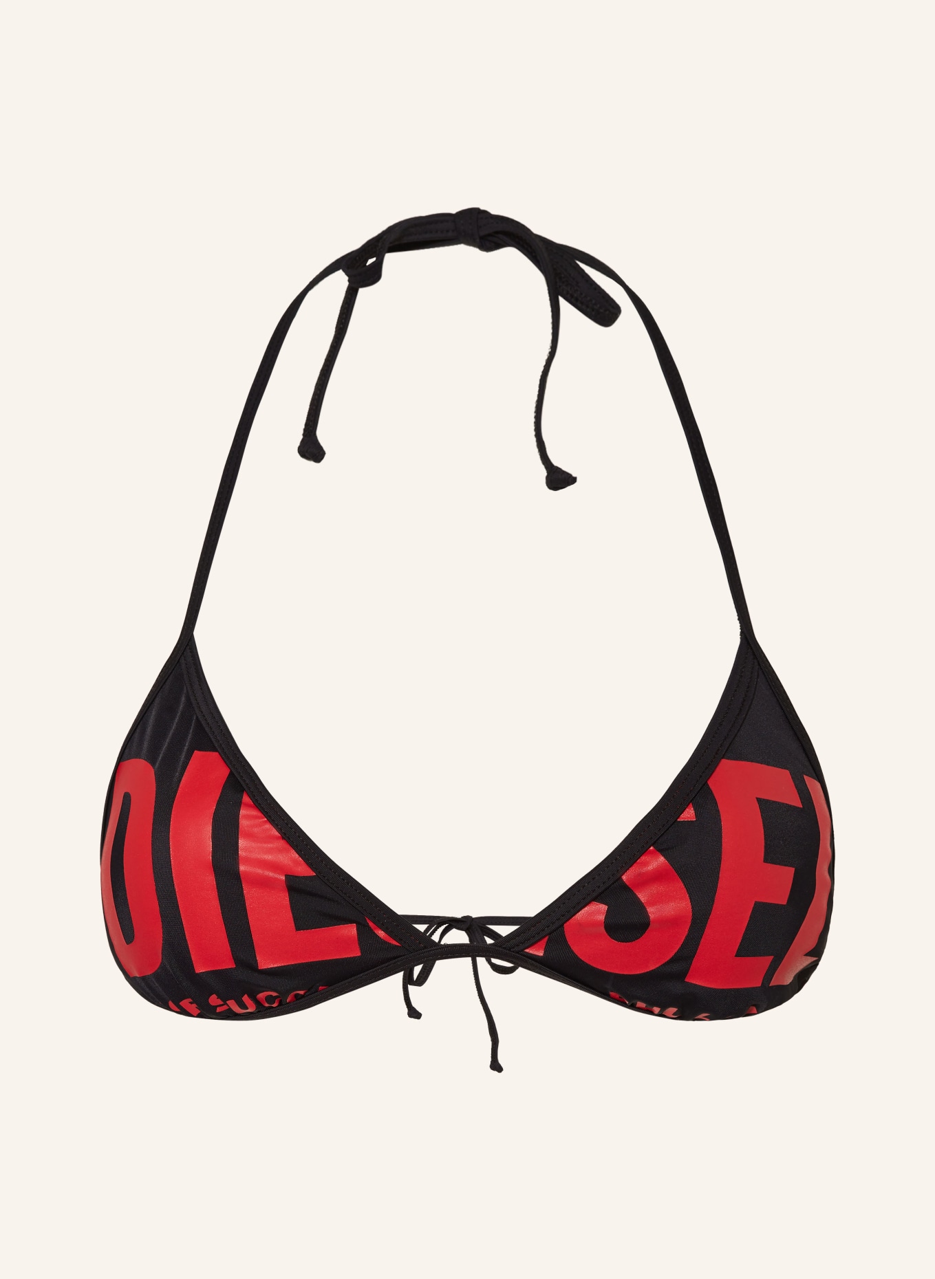 DIESEL Triangle bikini top BFB-SEES, Color: BLACK/ RED (Image 1)