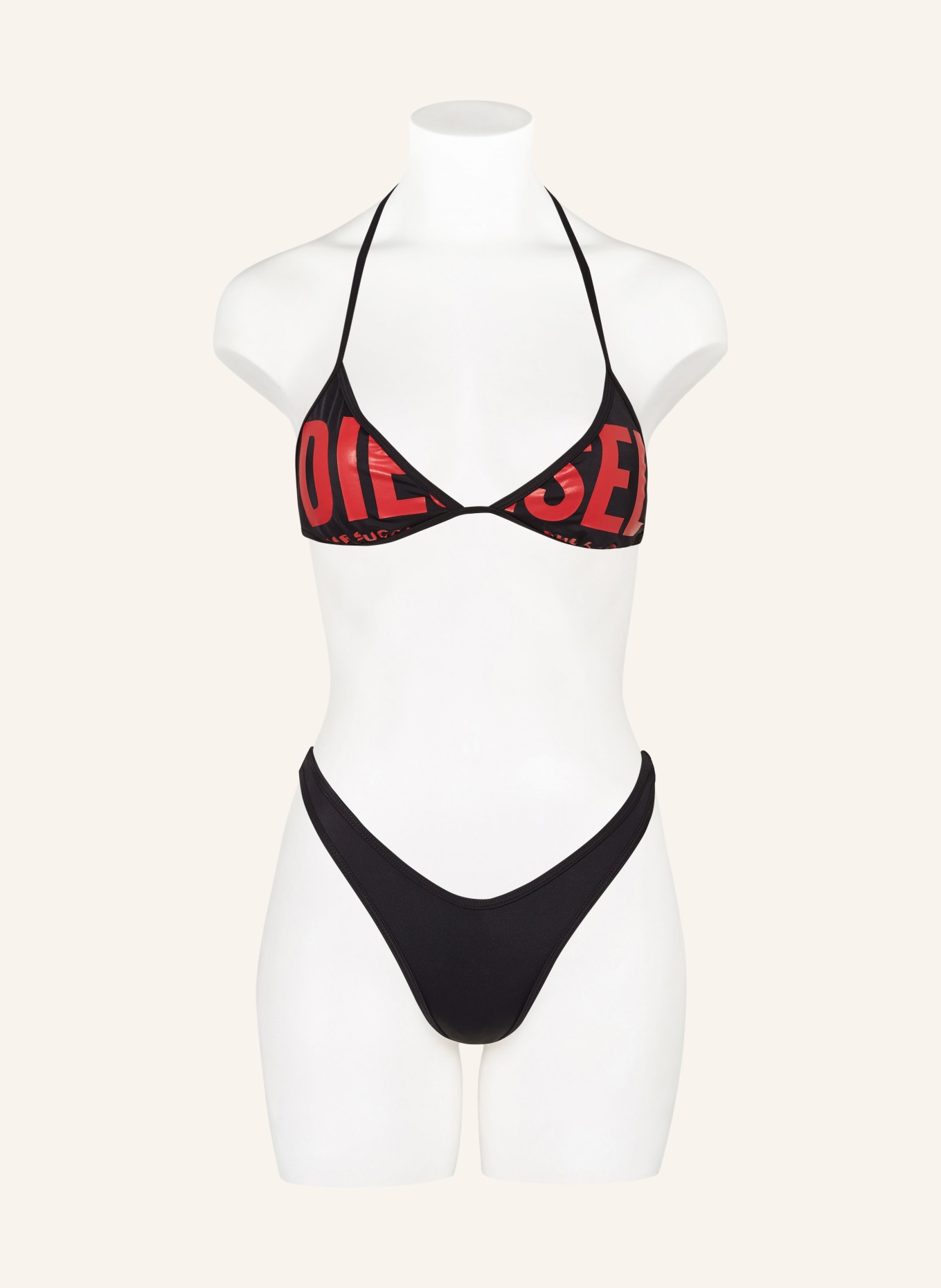 DIESEL Triangle bikini top BFB-SEES, Color: BLACK/ RED (Image 2)
