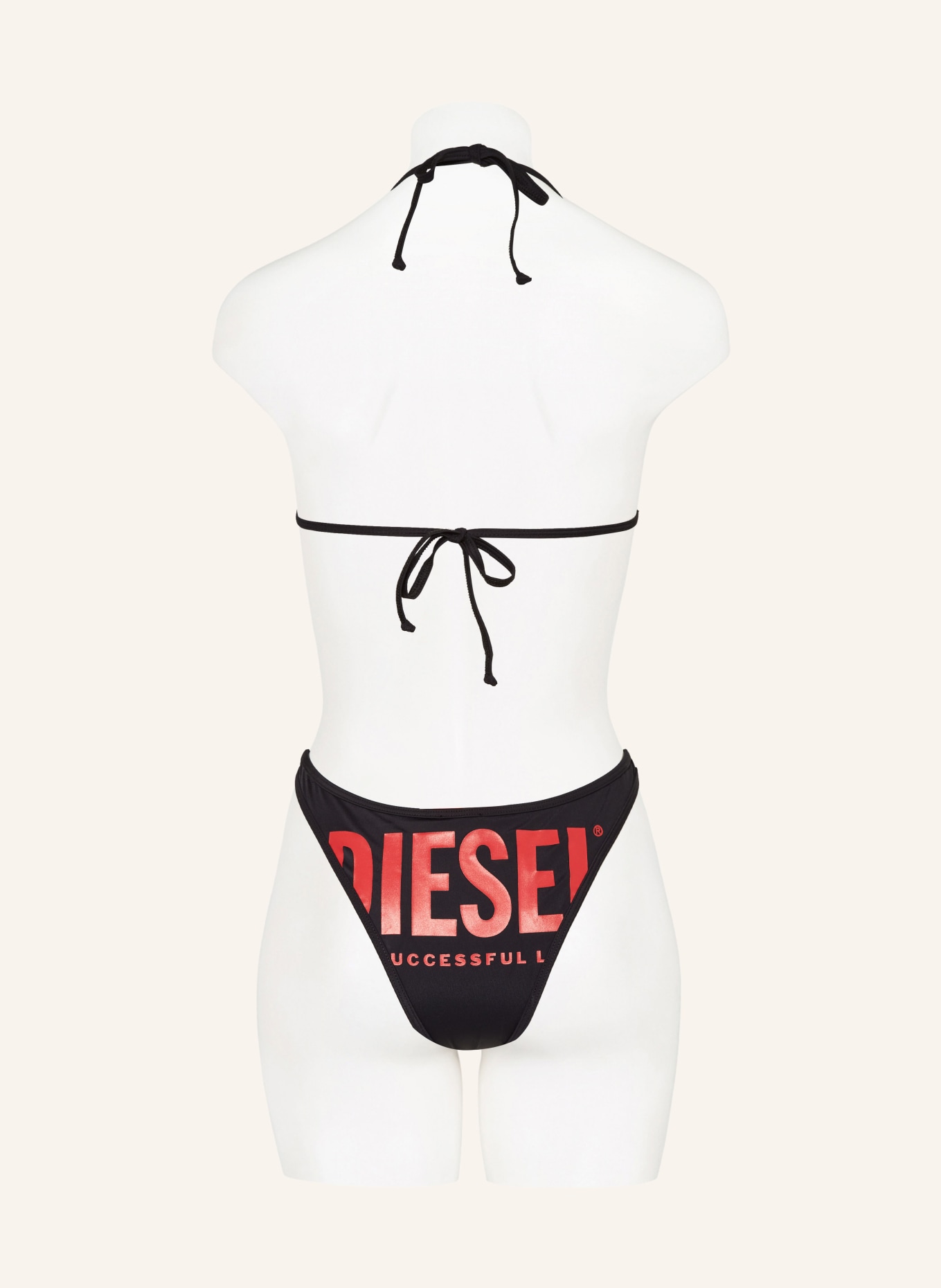 DIESEL Triangle bikini top BFB-SEES, Color: BLACK/ RED (Image 3)