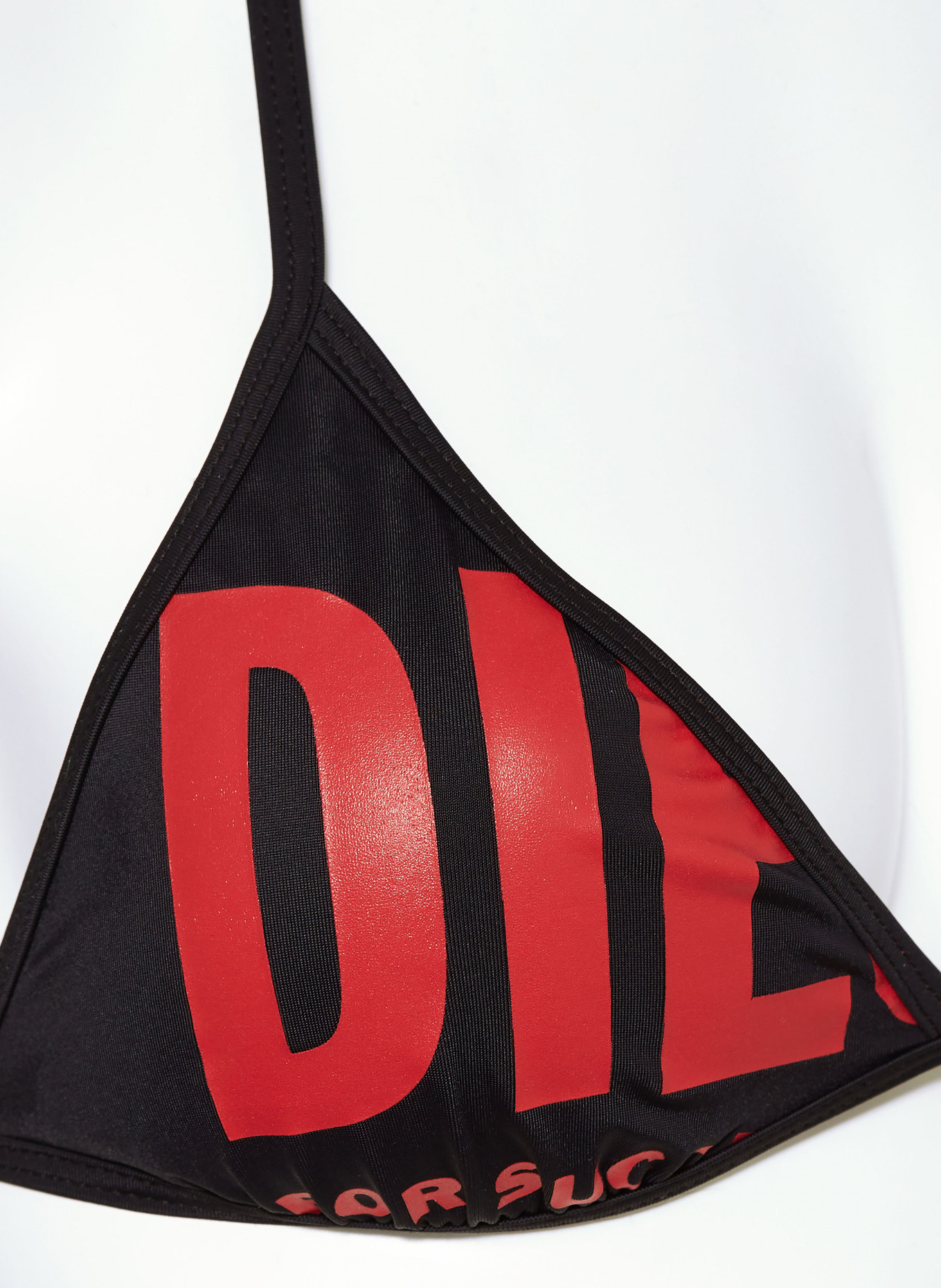 DIESEL Triangle bikini top BFB-SEES, Color: BLACK/ RED (Image 4)