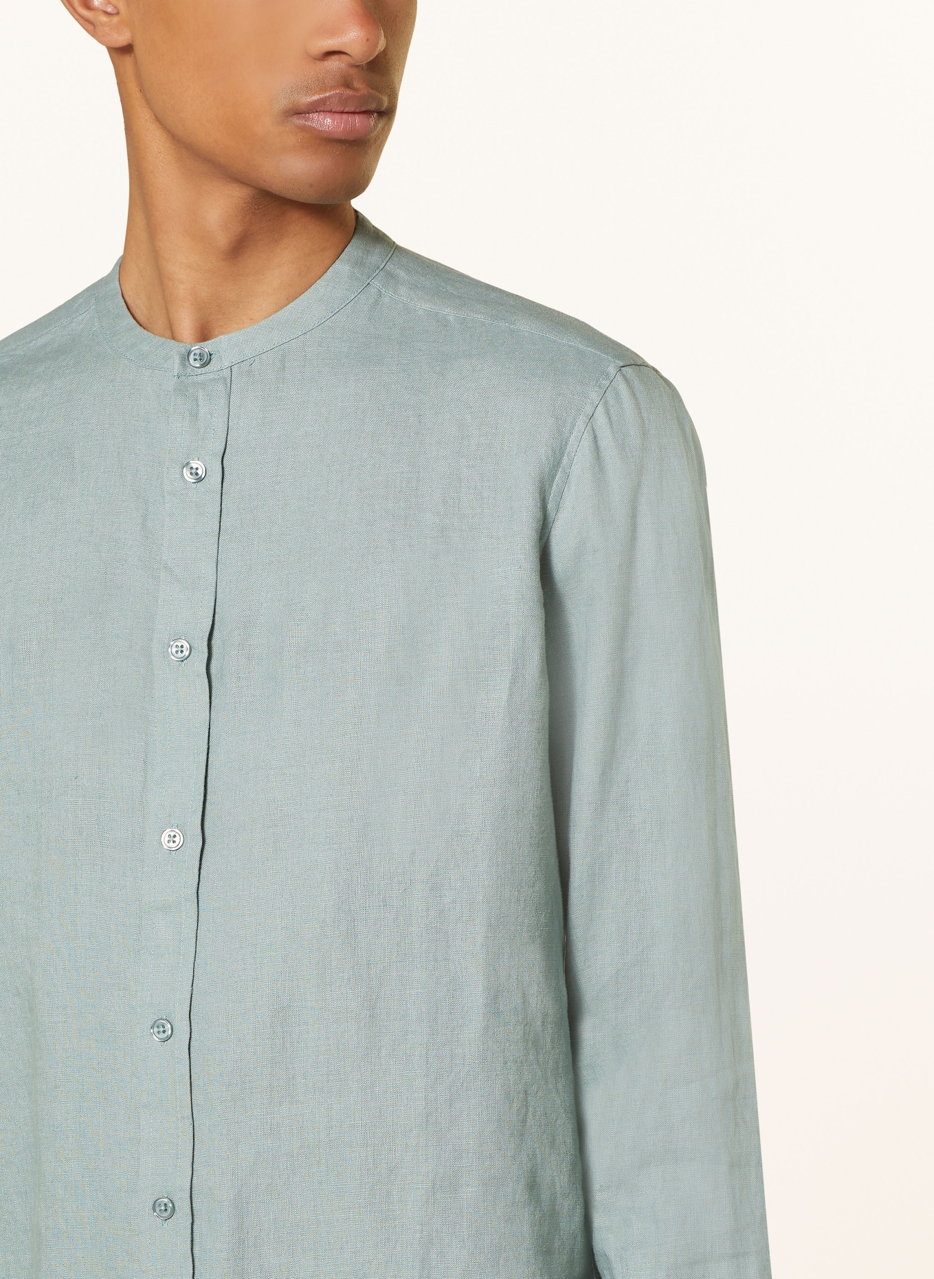 MOS MOSH Gallery Linen shirt MMGTHEO regular fit, Color: TEAL (Image 4)
