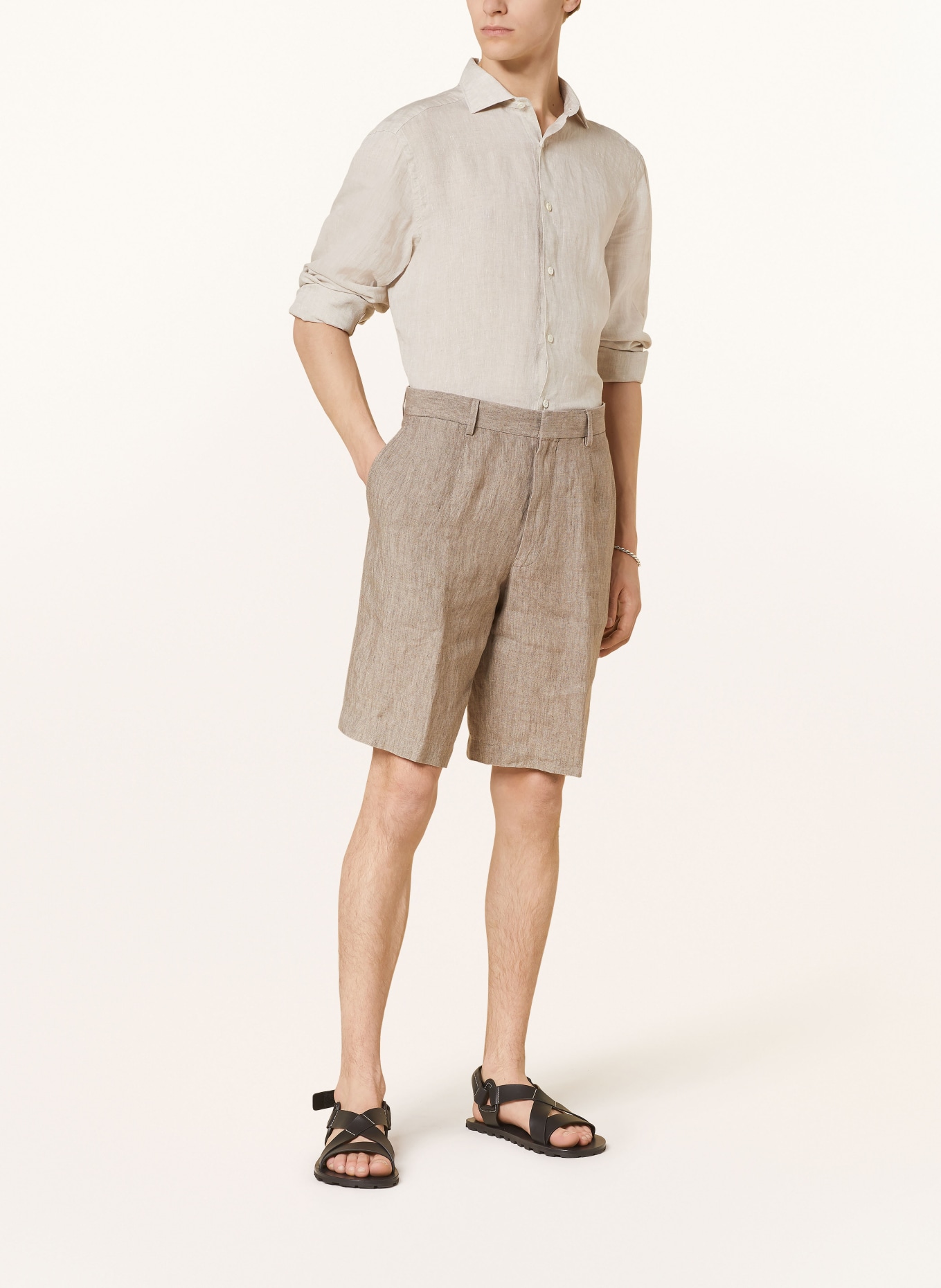 ZEGNA Linen shorts, Color: BEIGE (Image 2)