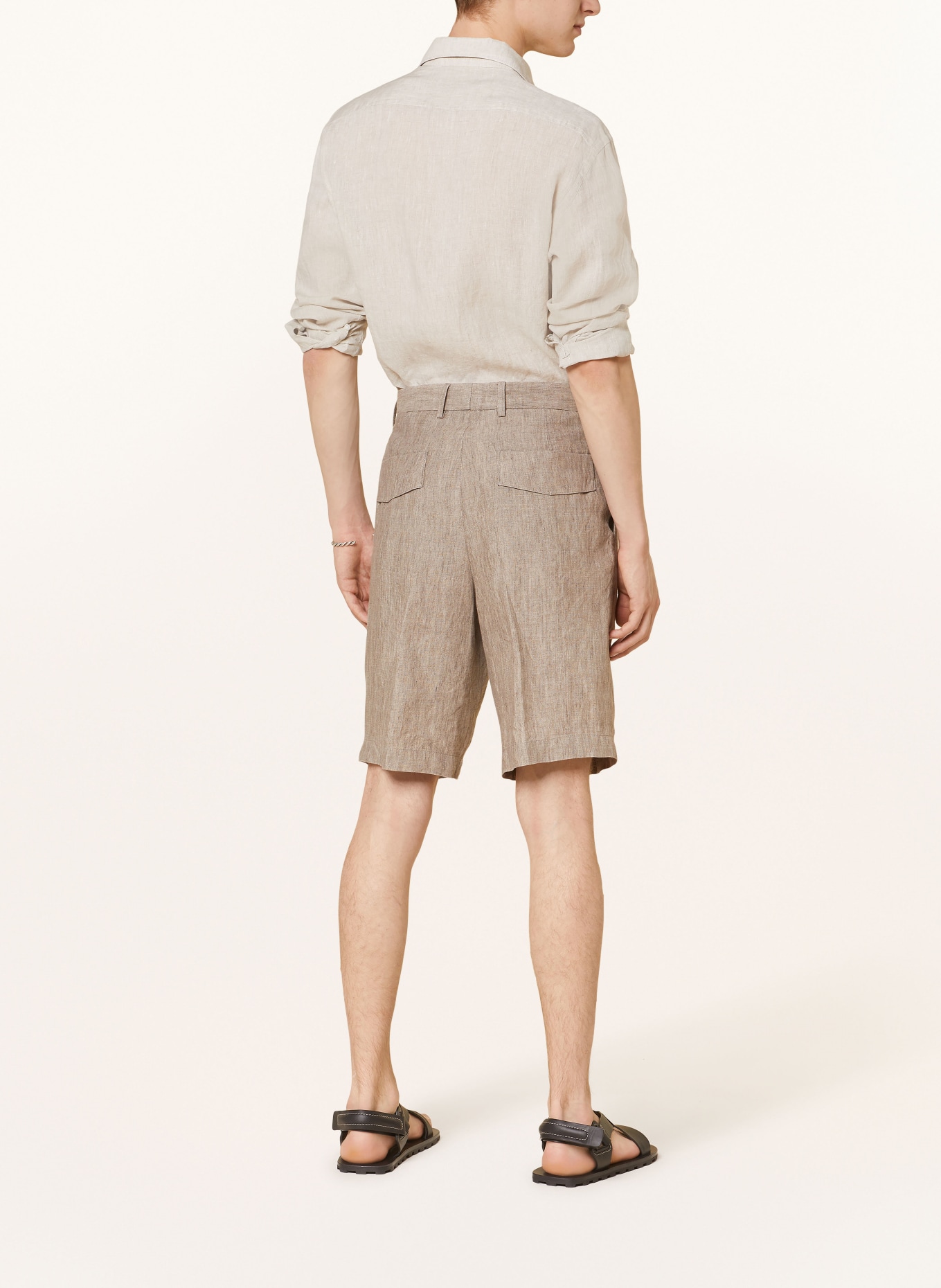 ZEGNA Linen shorts, Color: BEIGE (Image 3)