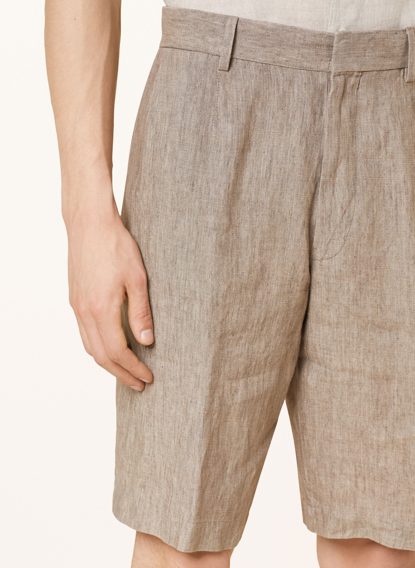 ZEGNA Linen shorts, Color: BEIGE (Image 5)