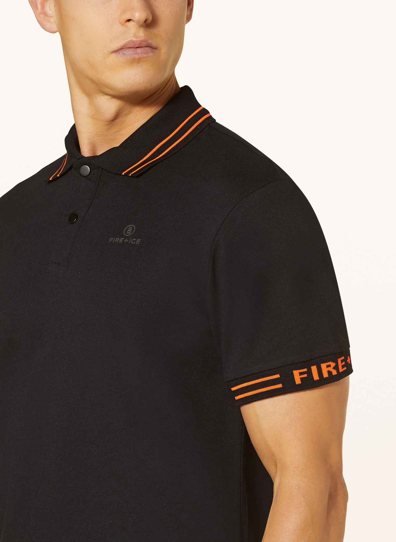 FIRE+ICE Piqué polo shirt ARJAN, Color: BLACK (Image 4)