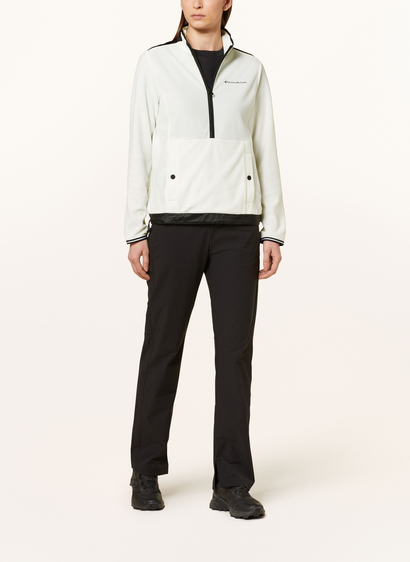 FIRE+ICE Fleece half-zip sweater CADDY, Color: WHITE/ BLACK (Image 2)