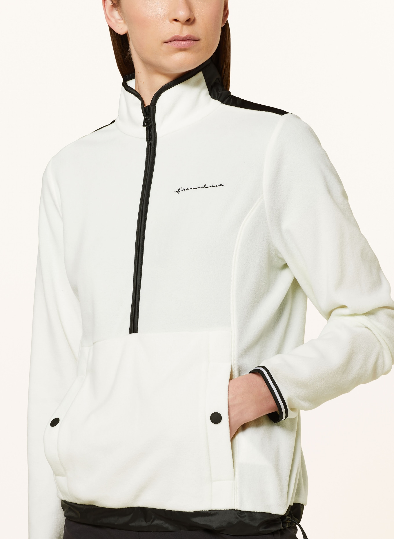FIRE+ICE Fleece half-zip sweater CADDY, Color: WHITE/ BLACK (Image 4)