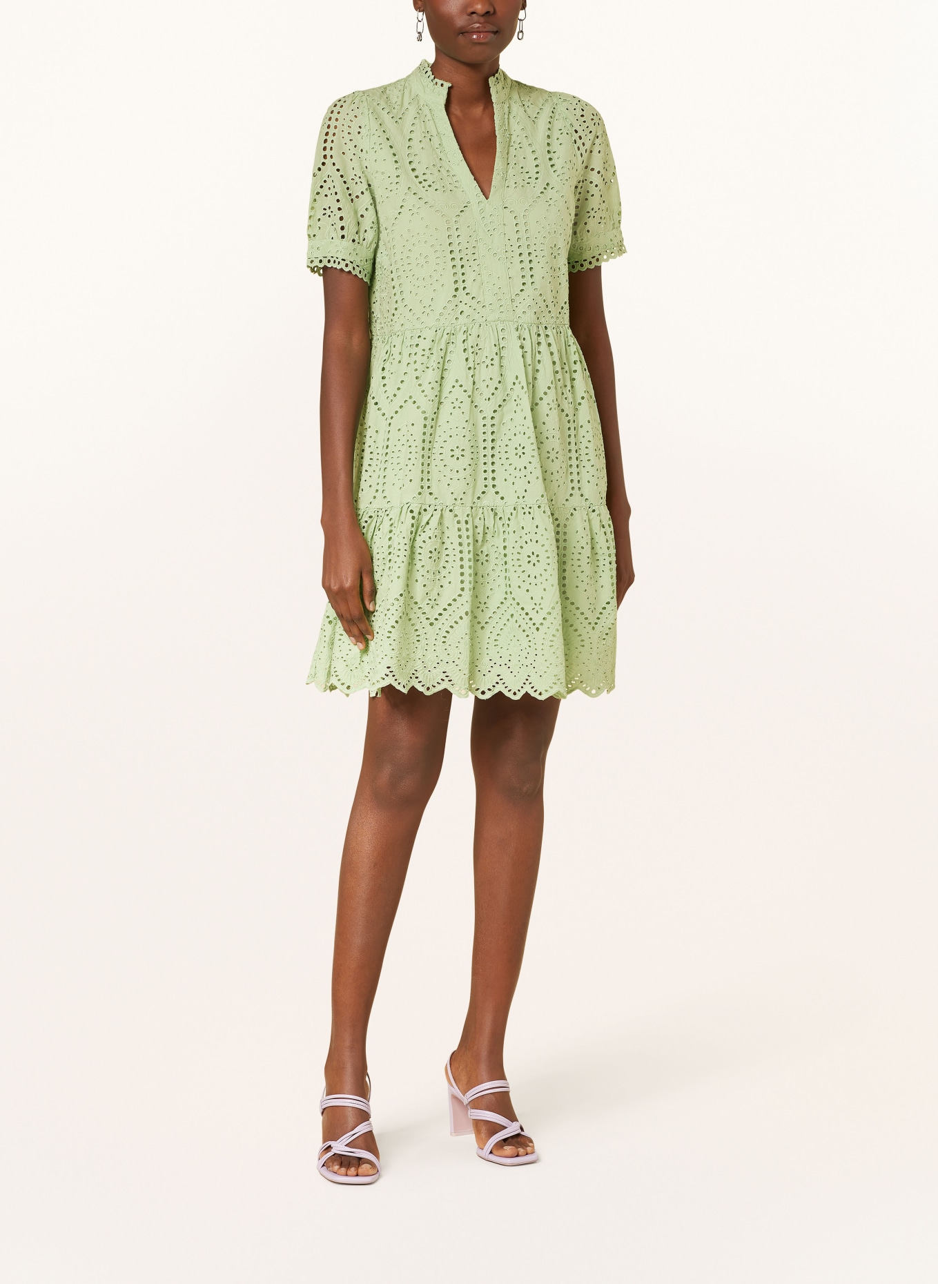 Y.A.S. Dress made of broderie anglaise, Color: LIGHT GREEN (Image 2)