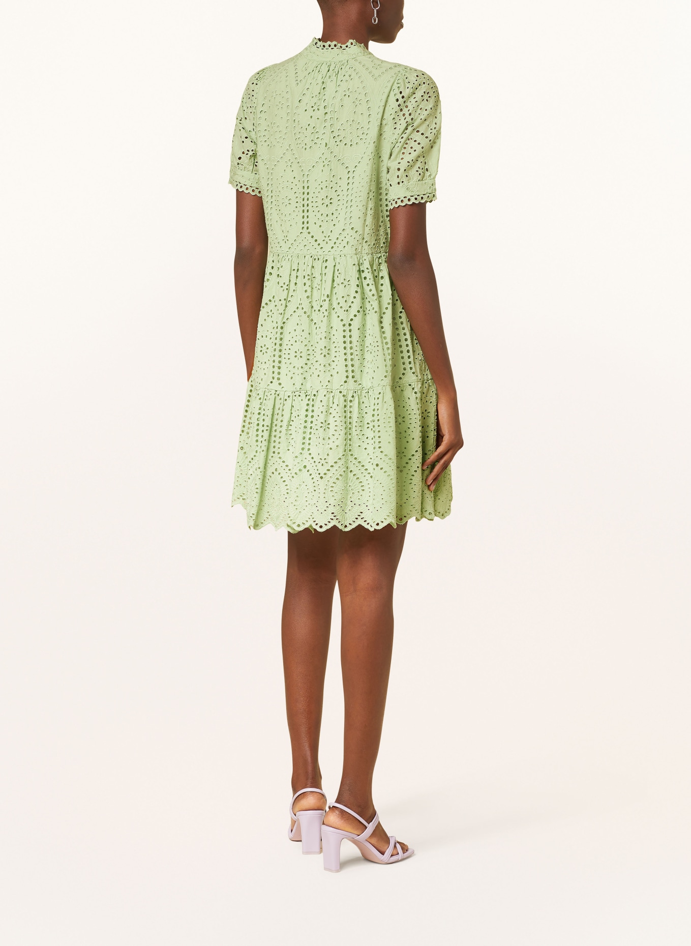 Y.A.S. Dress made of broderie anglaise, Color: LIGHT GREEN (Image 3)