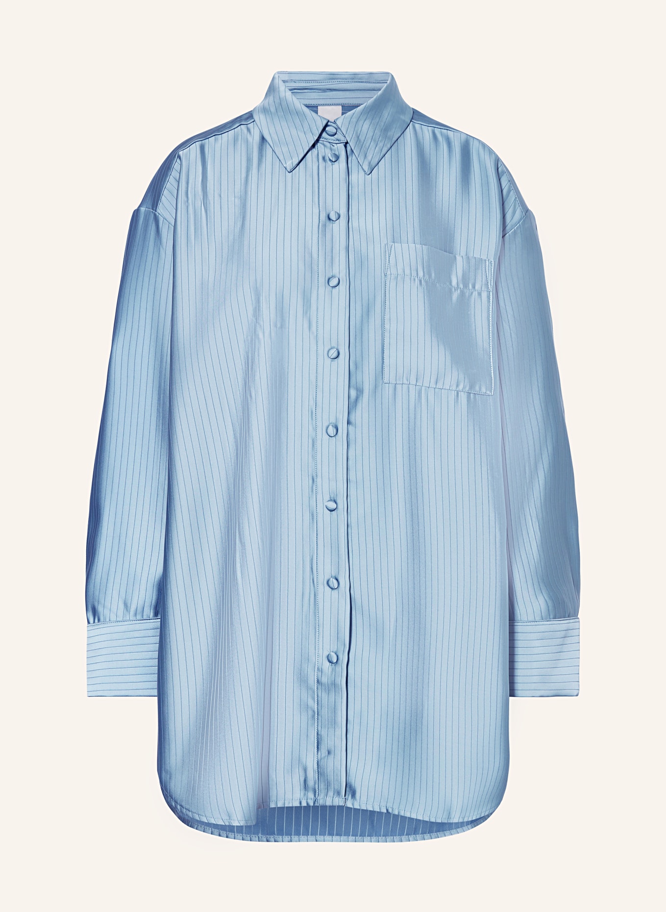 Y.A.S. Oversized shirt blouse in satin, Color: LIGHT BLUE (Image 1)