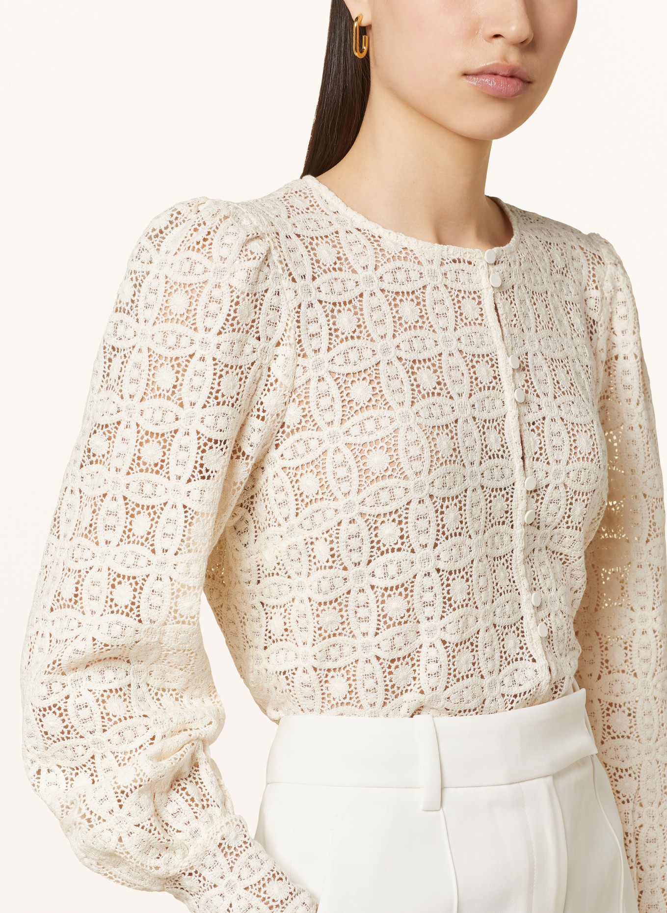 Y.A.S. Blouse made of broderie anglaise, Color: CREAM (Image 4)