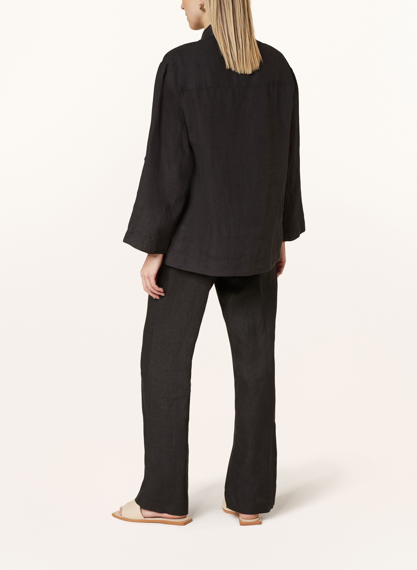 ETERNA 1863 Shirt blouse made of linen, Color: BLACK (Image 3)
