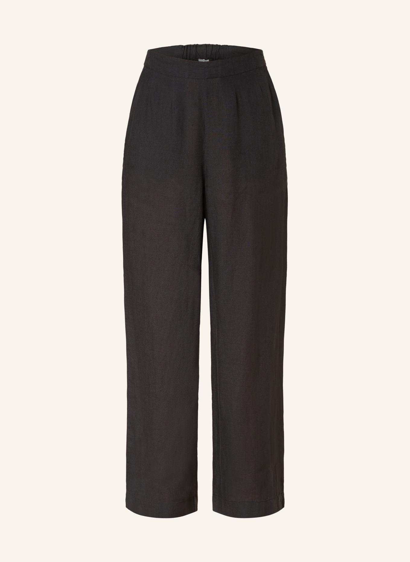ETERNA 1863 Wide leg trousers made of linen, Color: BLACK (Image 1)