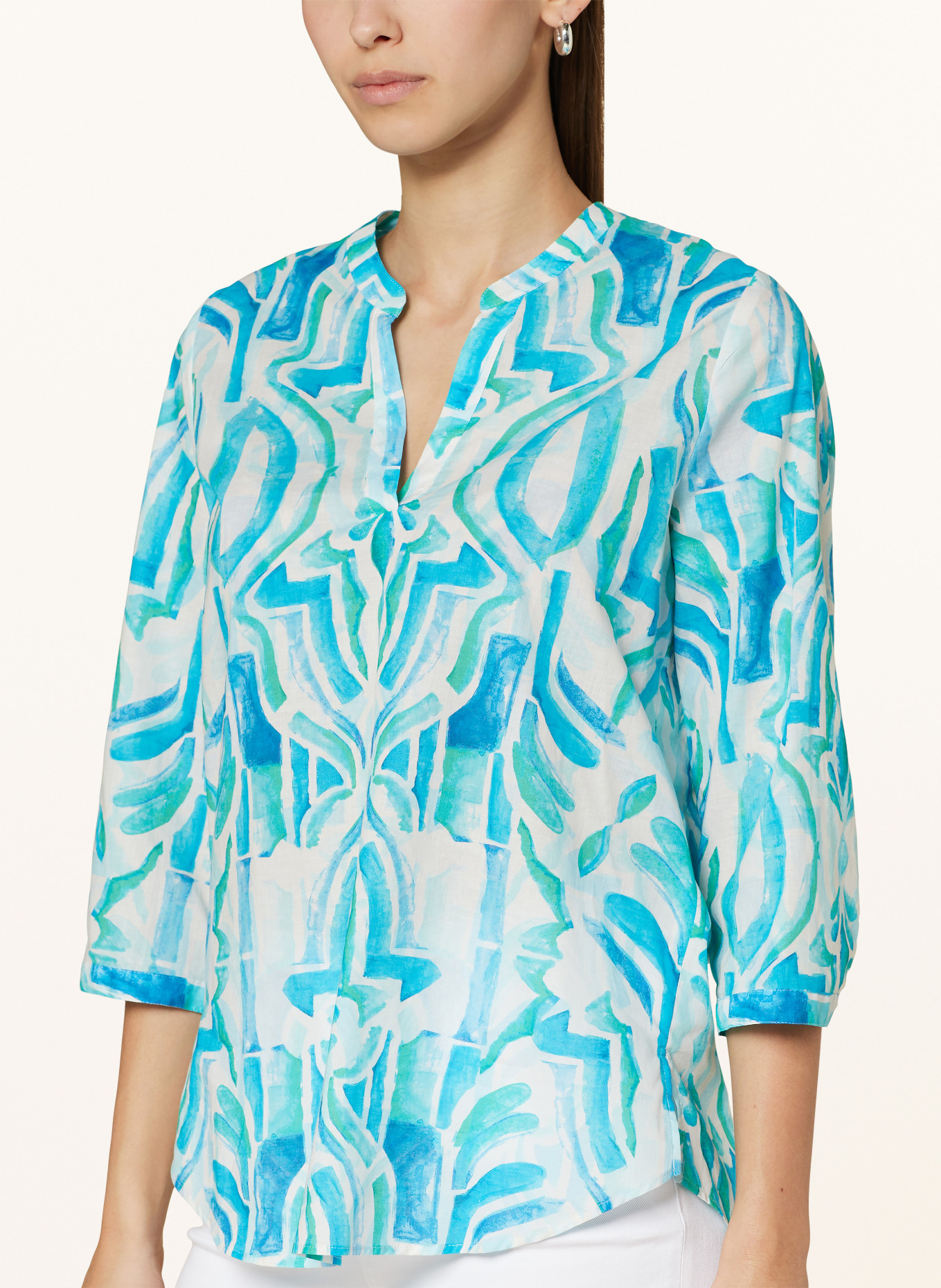 ETERNA Shirt blouse, Color: LIGHT BLUE/ TURQUOISE/ GREEN (Image 4)