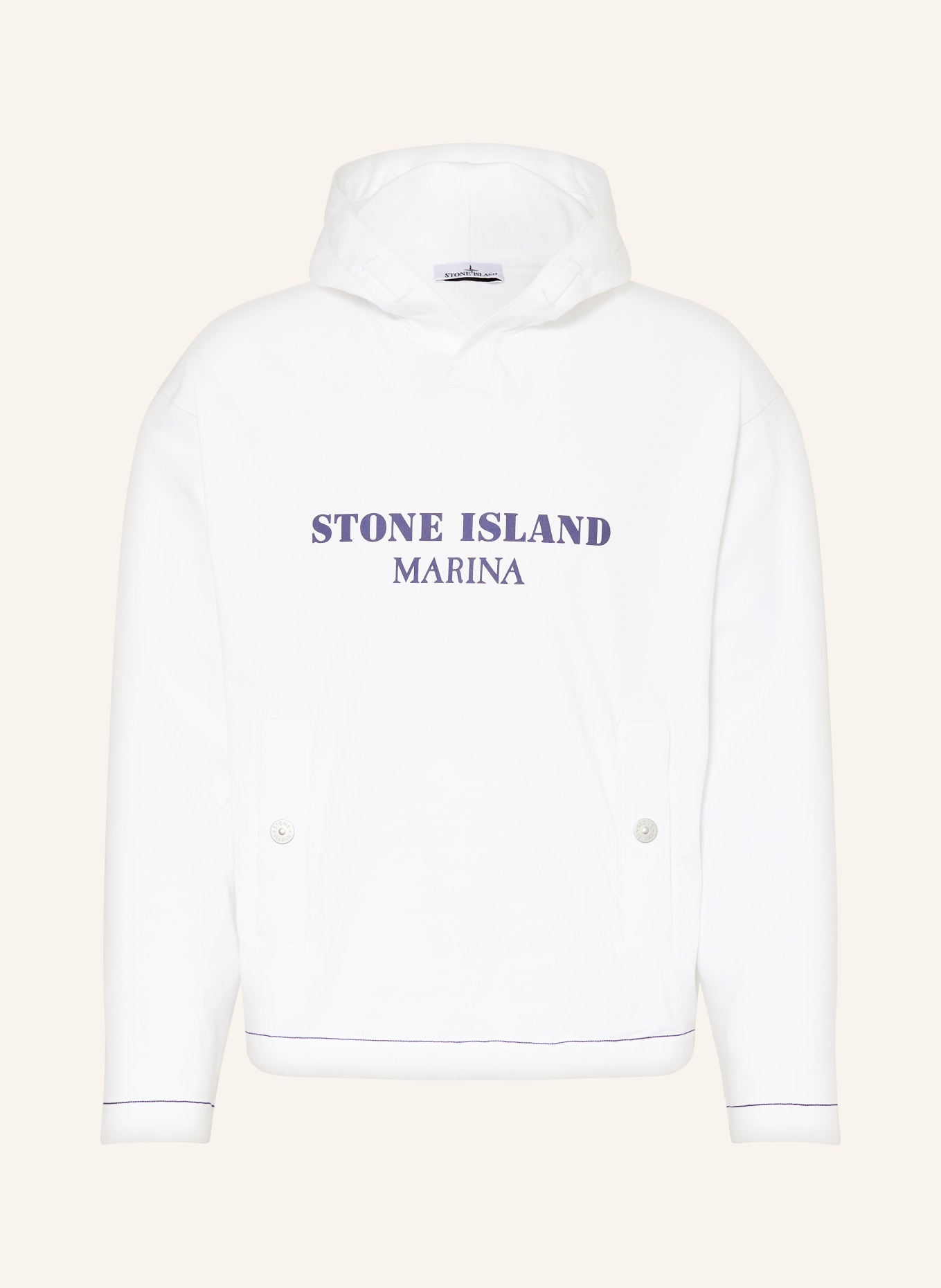 STONE ISLAND Bluza z kapturem oversize MARINA, Kolor: BIAŁY (Obrazek 1)