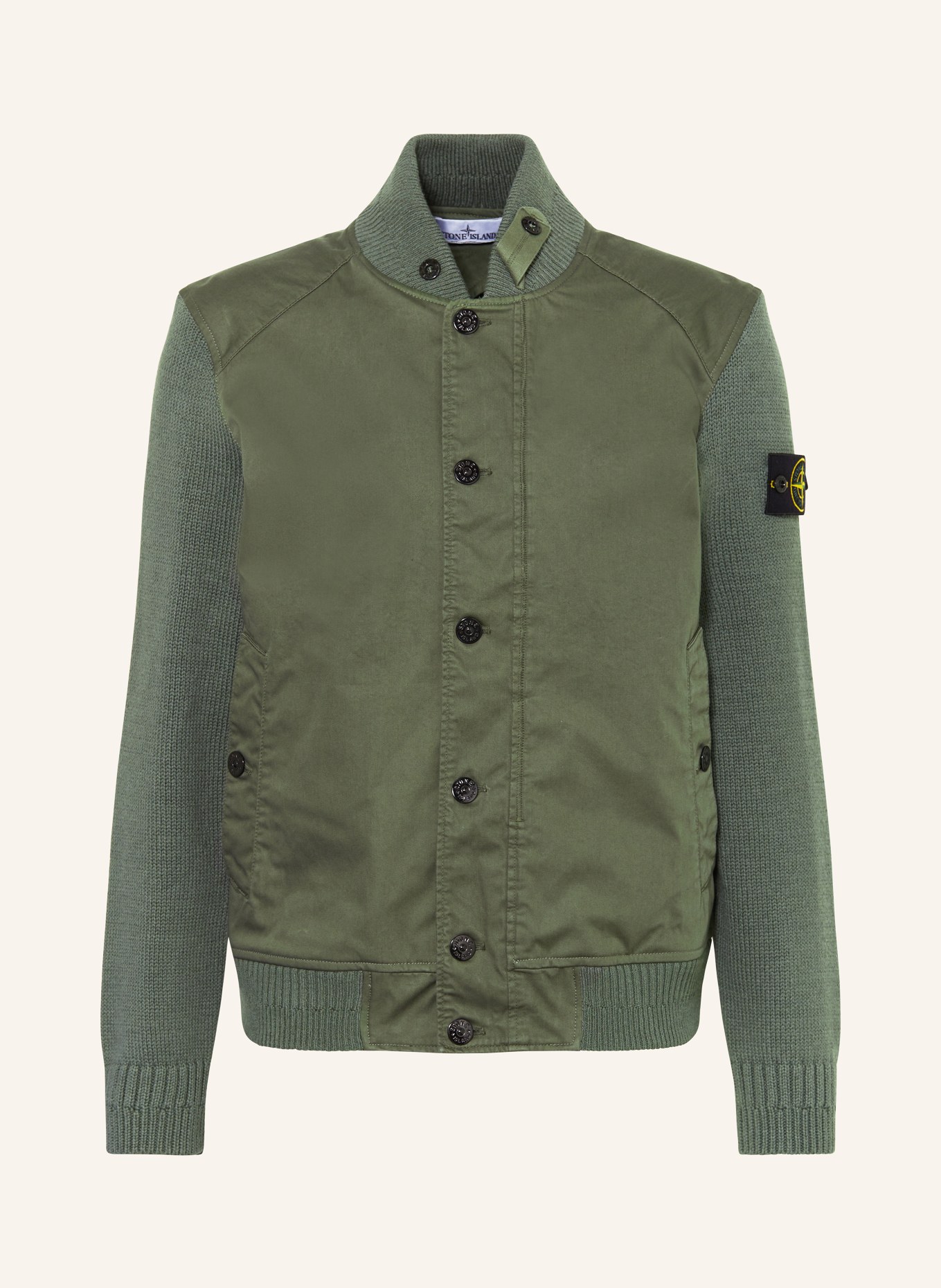 STONE ISLAND Blouson im Materialmix: DUNKELGRÜN