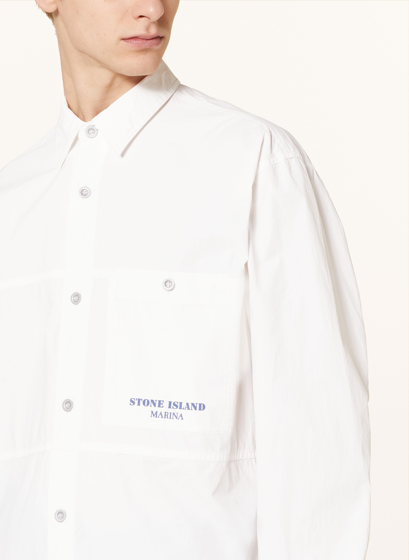 STONE ISLAND Shirt MARINA comfort fit, Color: WHITE/ DARK BLUE (Image 4)