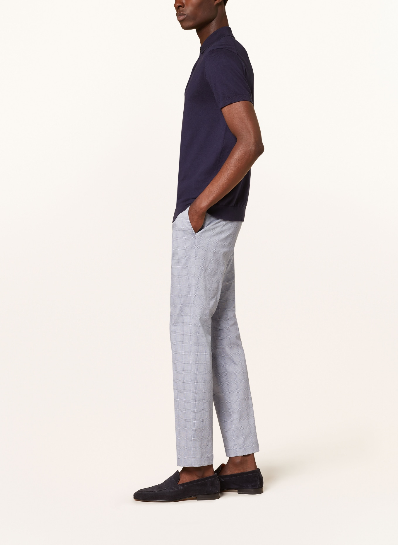 HILTL Spodnie slim fit, Kolor: NIEBIESKI (Obrazek 4)