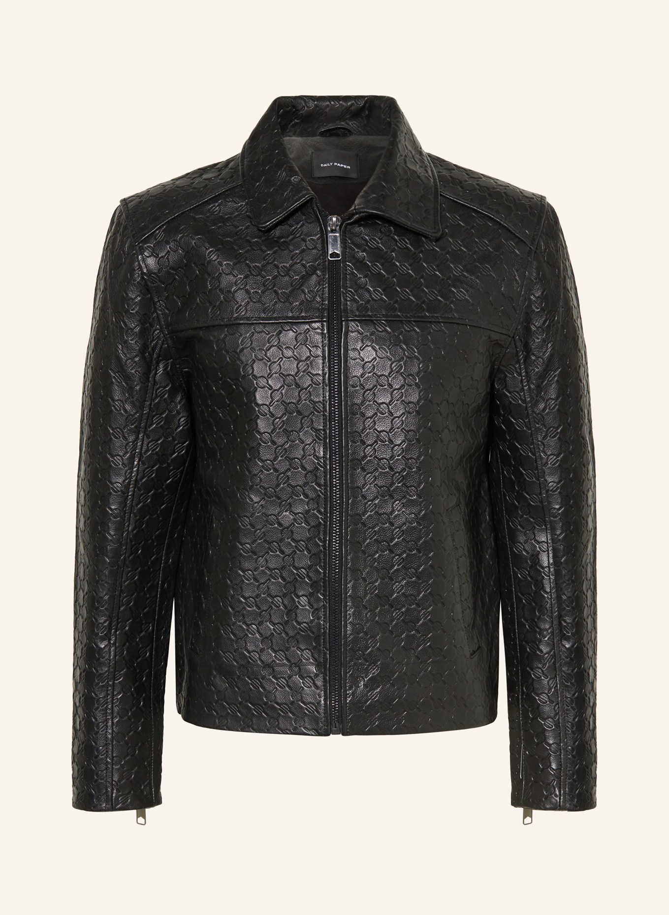 DAILY PAPER Leather jacket, Color: BLACK (Image 1)