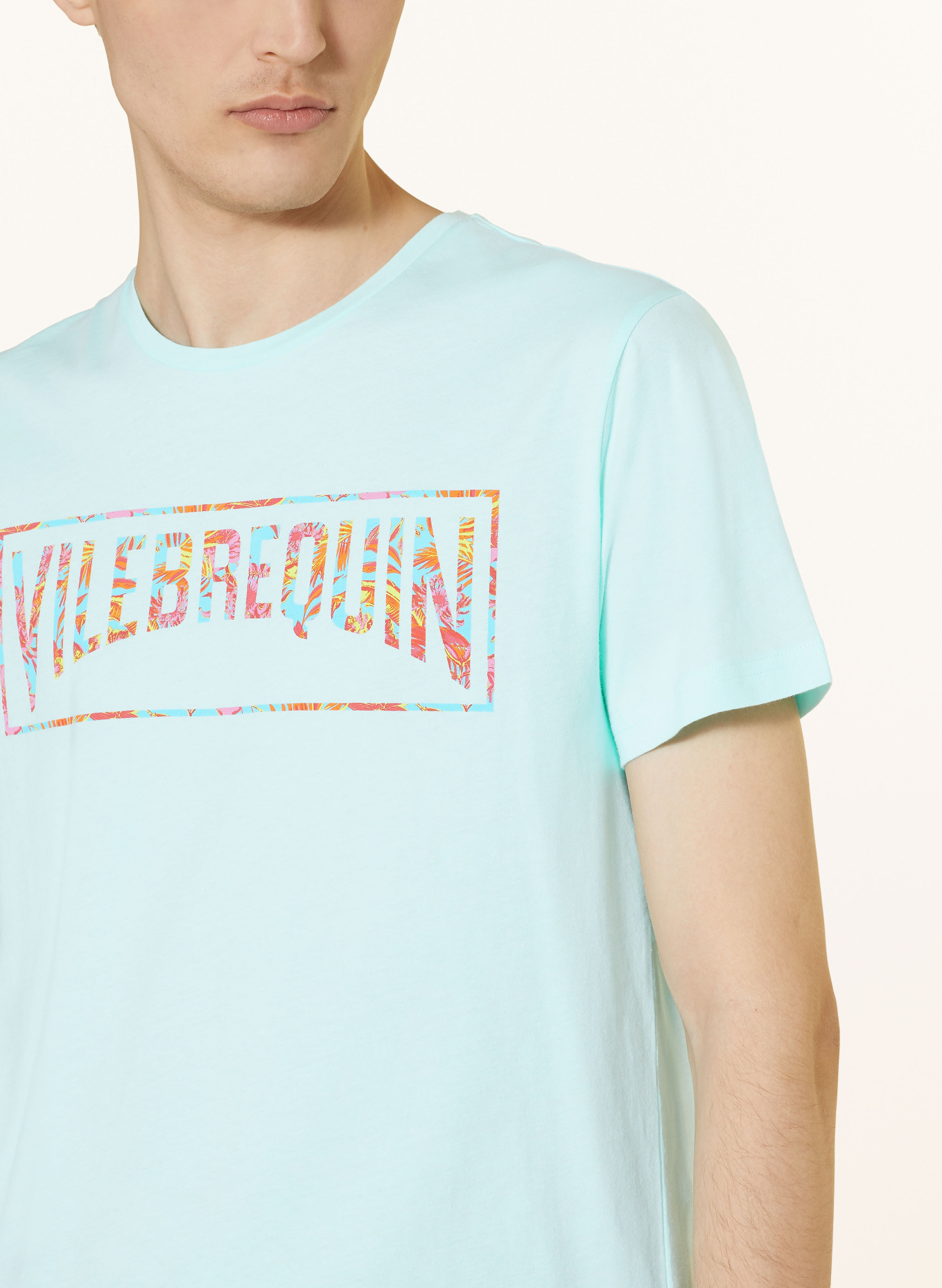 VILEBREQUIN T-shirt TAHITI FLOWERS, Color: TURQUOISE (Image 4)